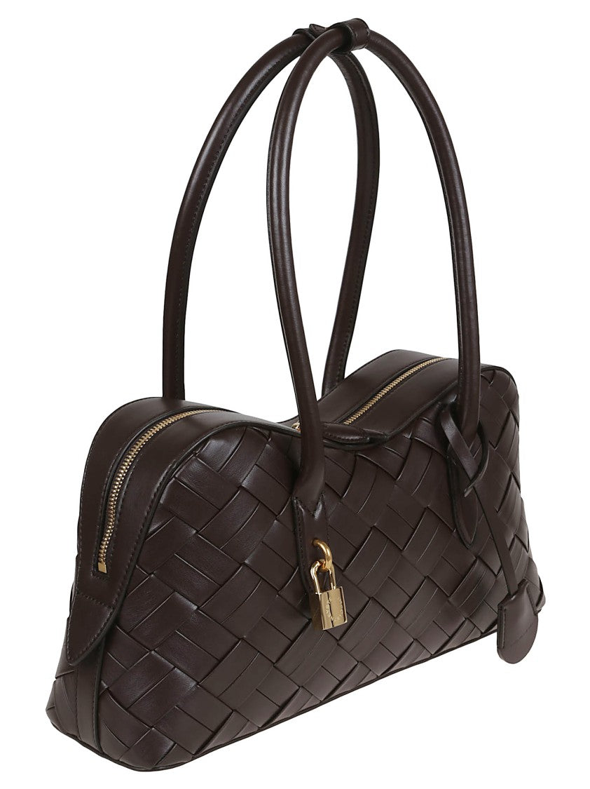 Stella Mccartney Woven Crossbody Bag With Decorative Padlock