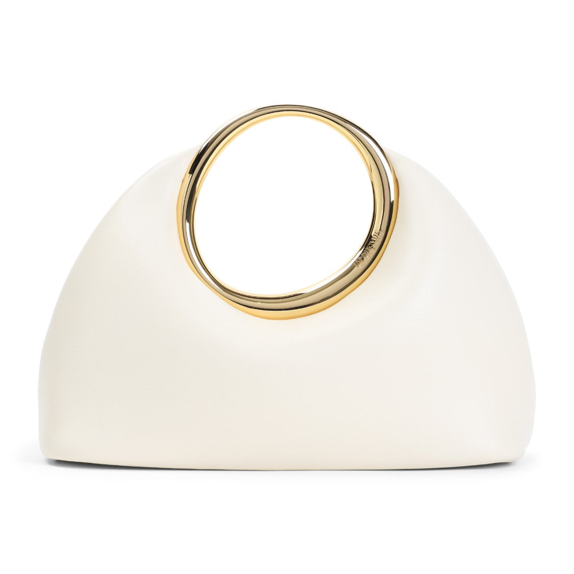 Jacquemus Compact Lambskin Handbag With Circular Handle