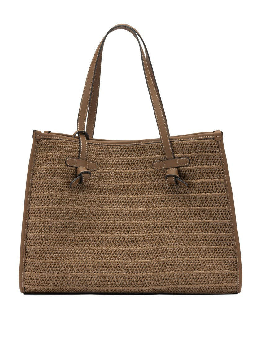 Gianni Chiarini Woven Fabric Shoulder Bag With Leather Accents
