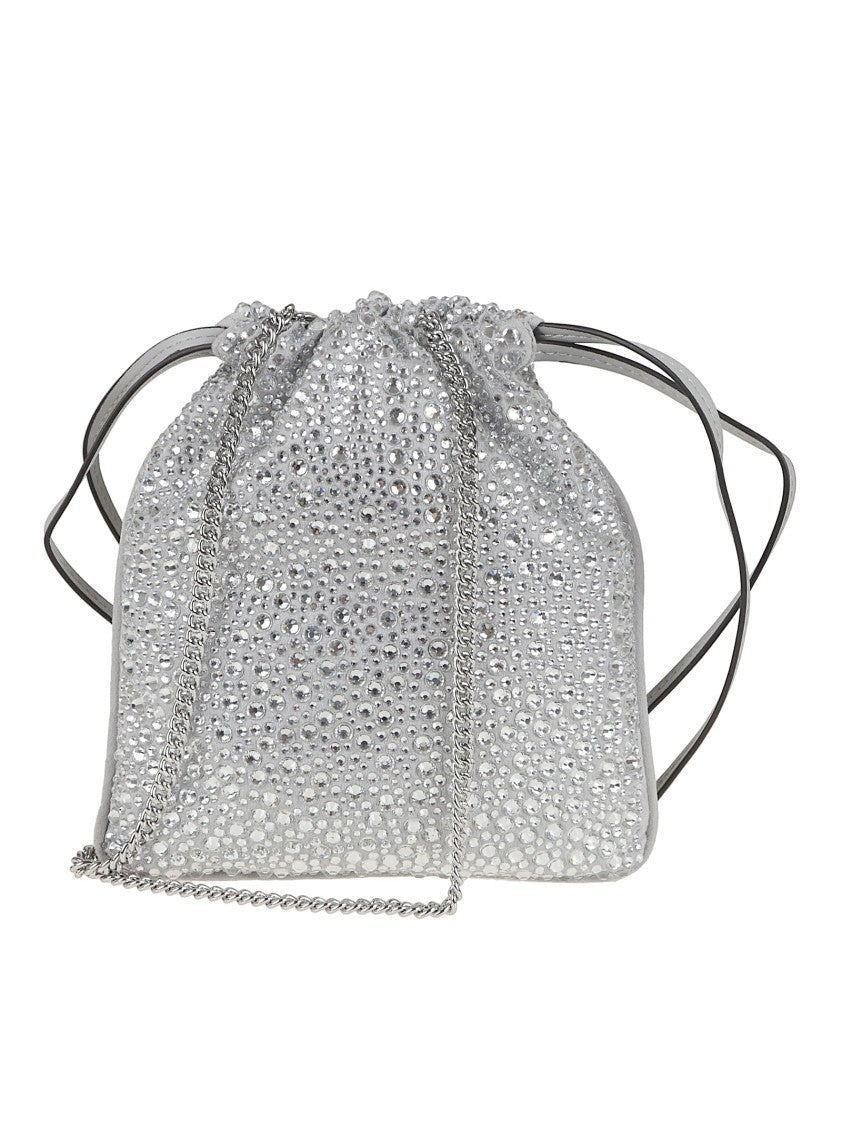 Pinko Rhinestone-Embellished Slouchy Fabric Bag