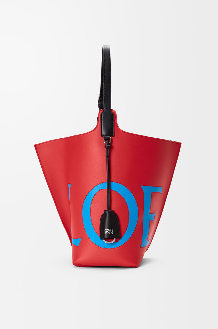 Large Bilbao Bucket Oversized Logo In Smooth Calfskin