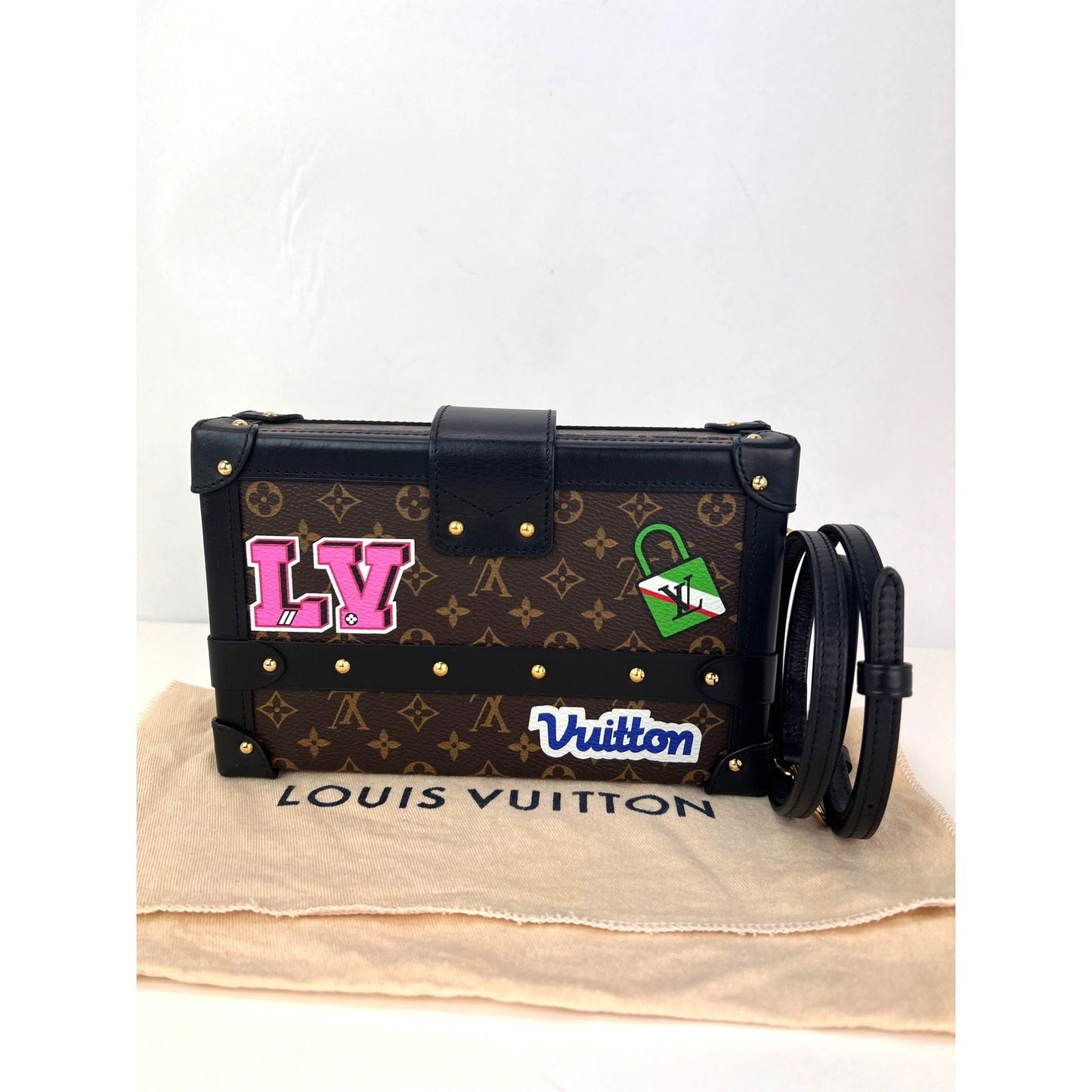 Louis Vuitton Petite Malle Patches Monogram Handbag