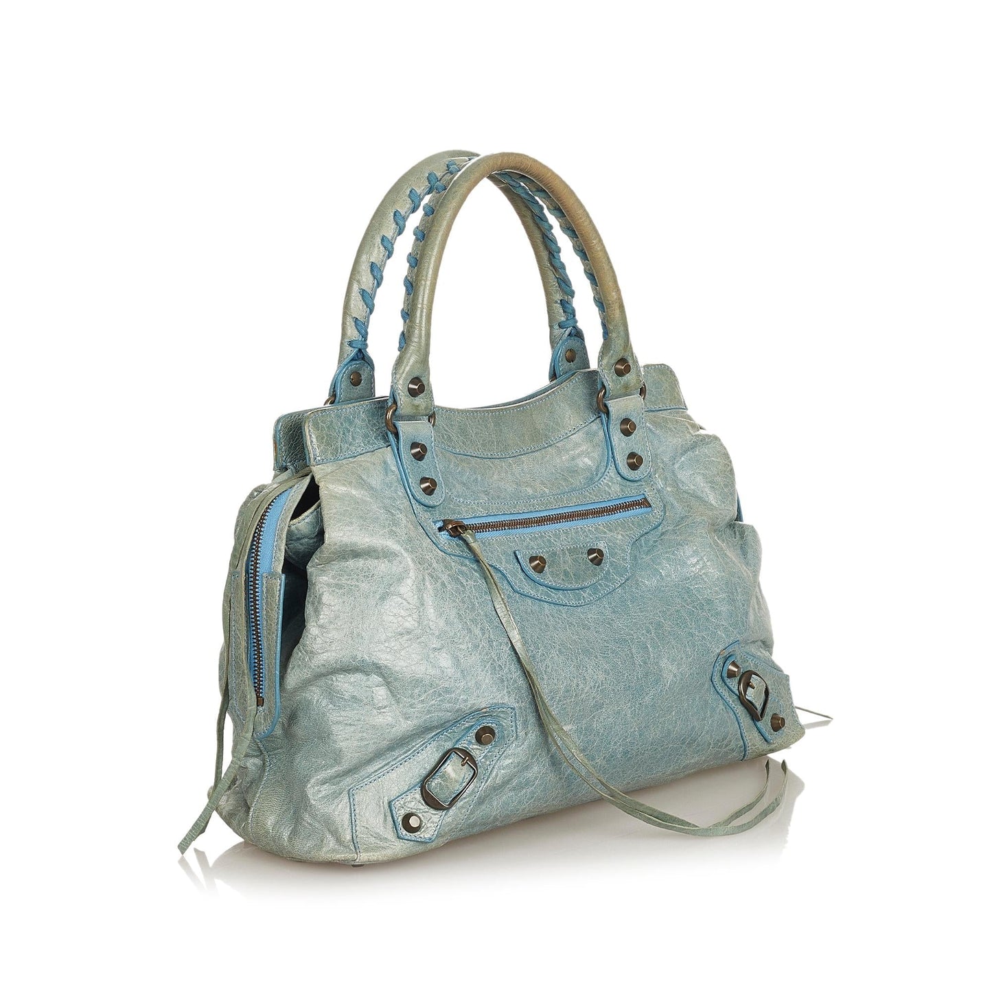 Luxury Balenciaga Trending 2025 Motocross Classic Step Leather Handbag (SHG-25897)