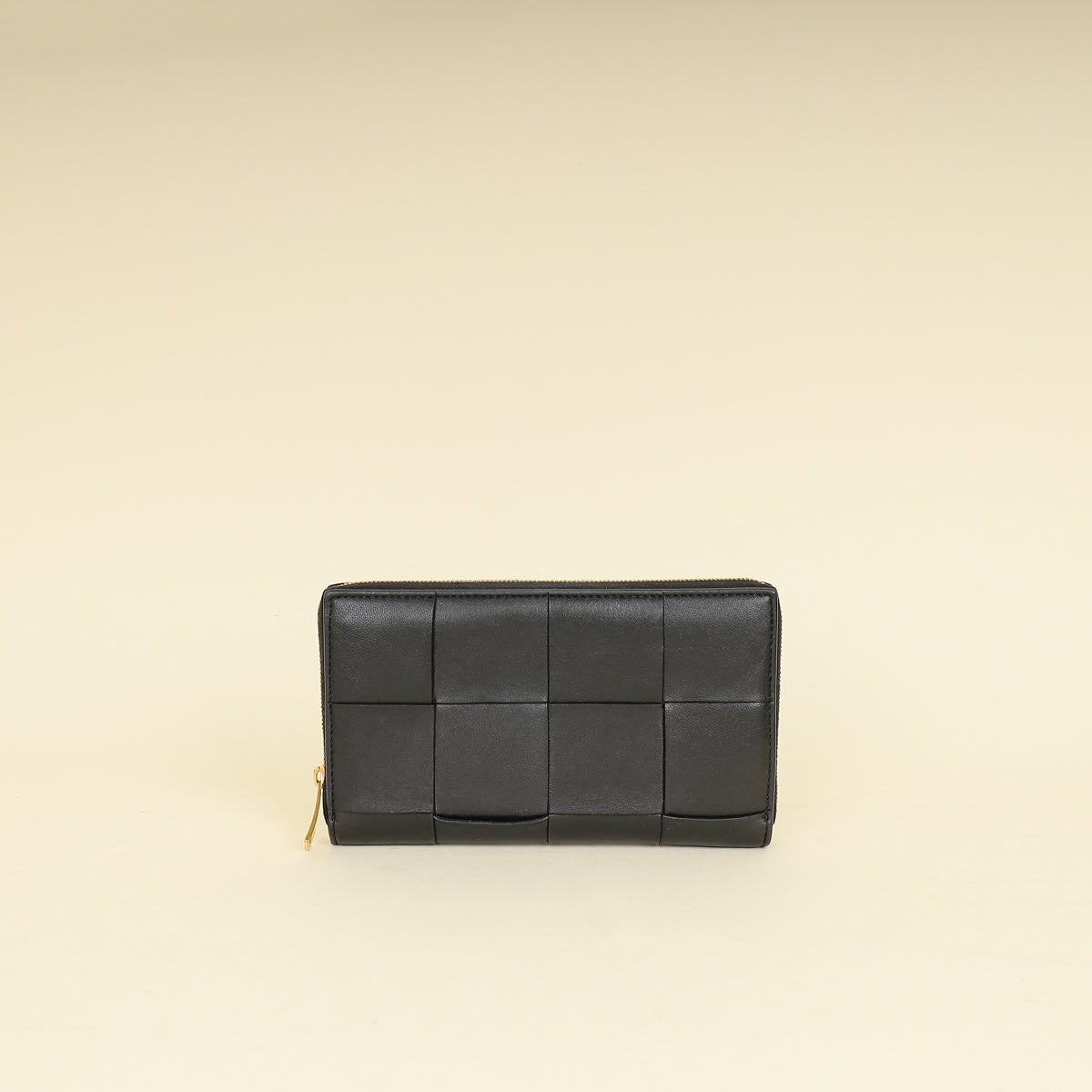 Bottega Veneta Black Cassette Zip Around Wallet