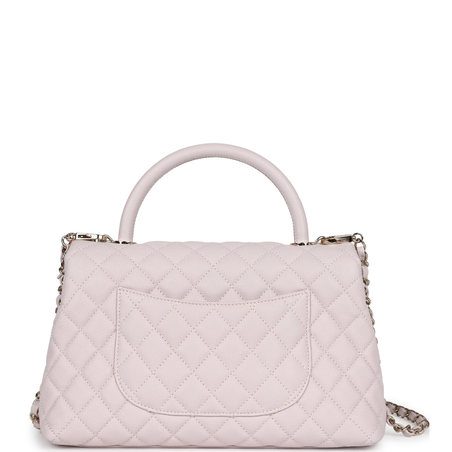 Pre-owned Chanel Medium Coco Handle Flap Bag Light Purple Caviar Light Gold Hardware