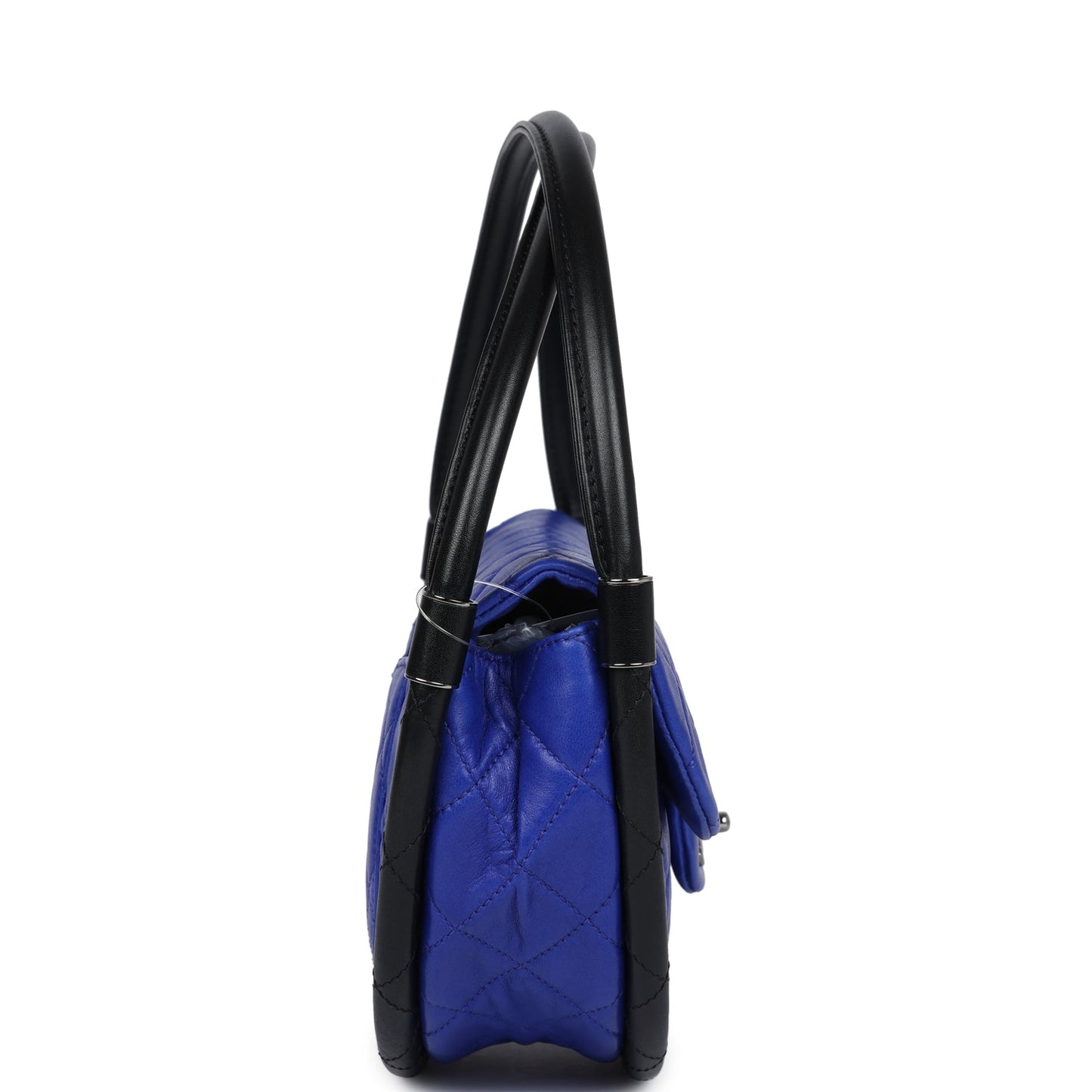 RESERVED R.E. Chanel Small Hula Hoop Bag Dark Blue and Black Lambskin Ruthenium Hardware