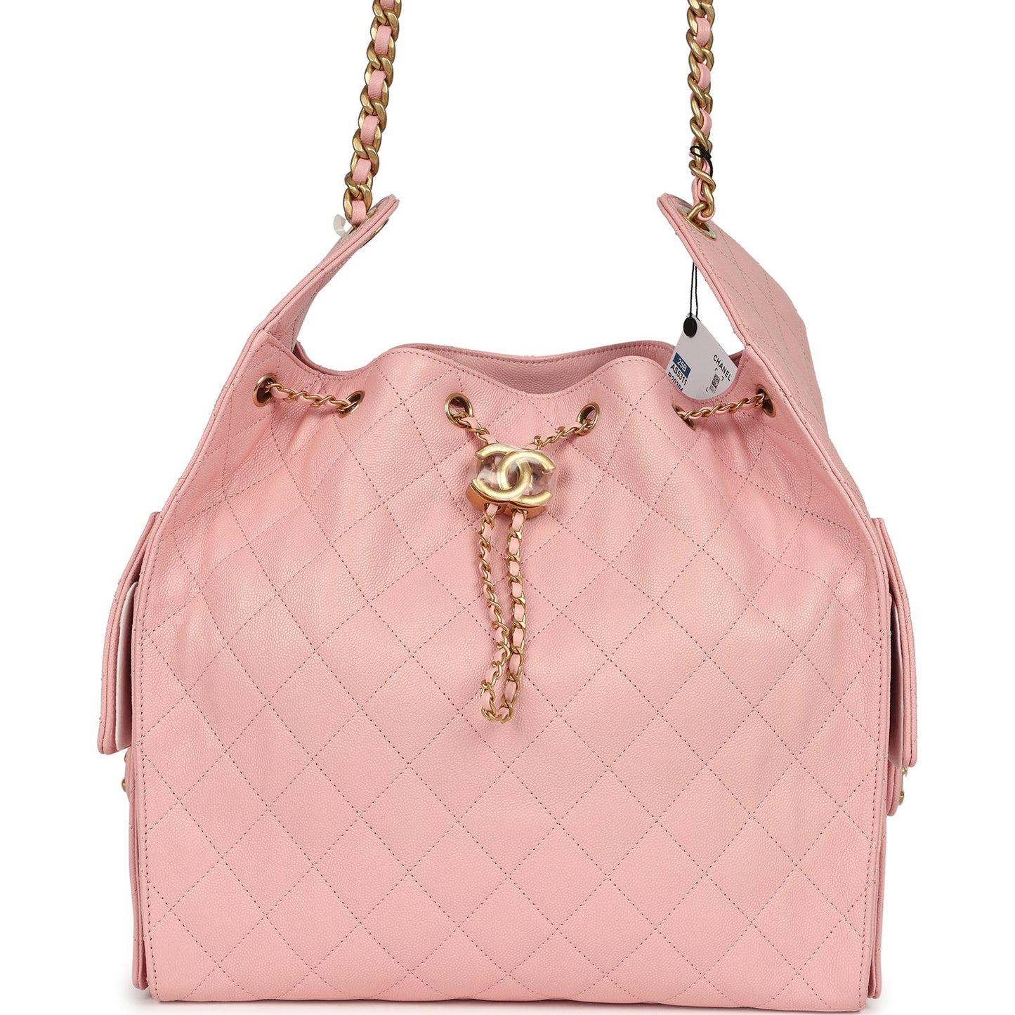 Chanel Medium 25 Hobo Bag Light Pink Caviar Antique Gold Hardware
