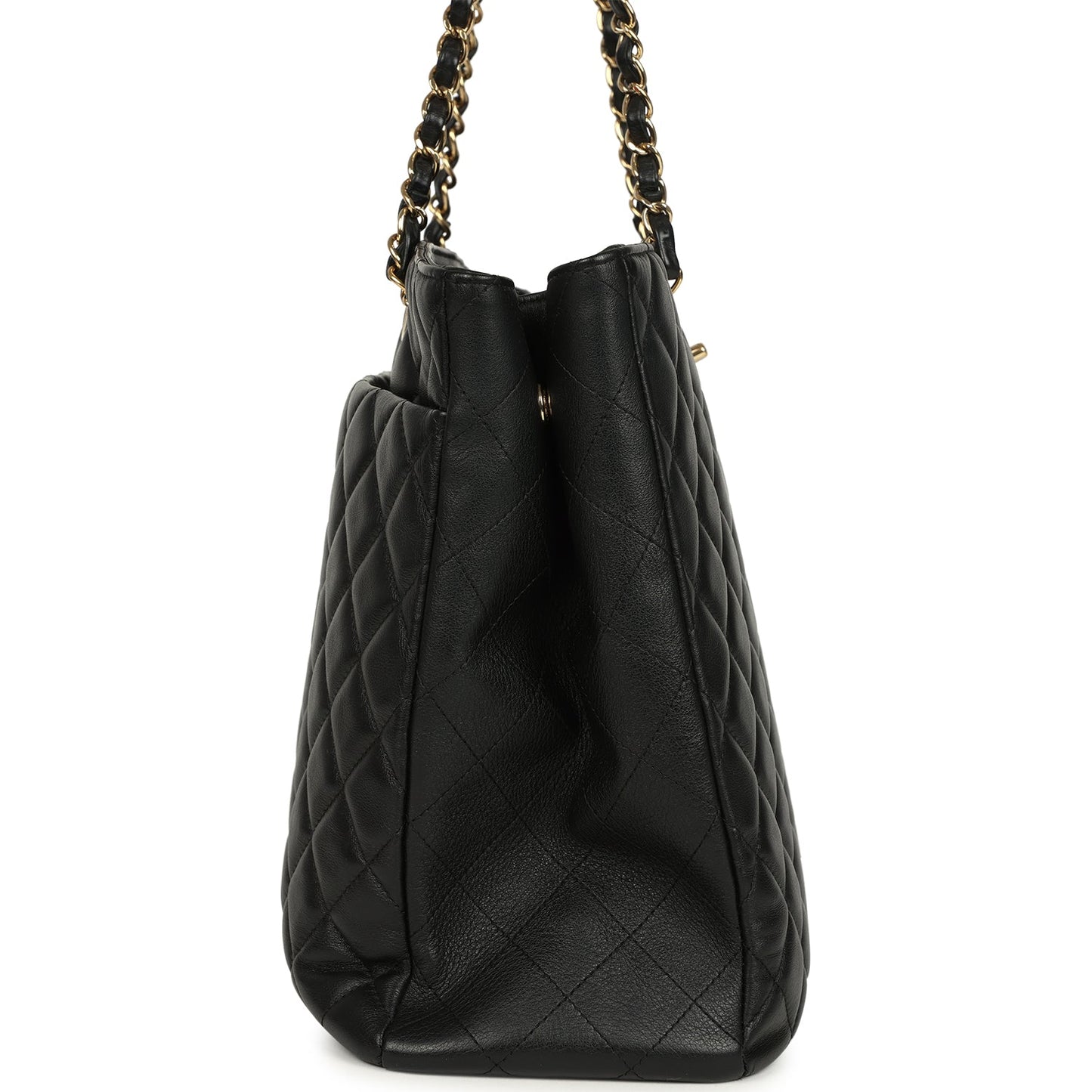 Pre-owned Chanel Classic Timeless Tote Black Calfskin Light Gold Hardware