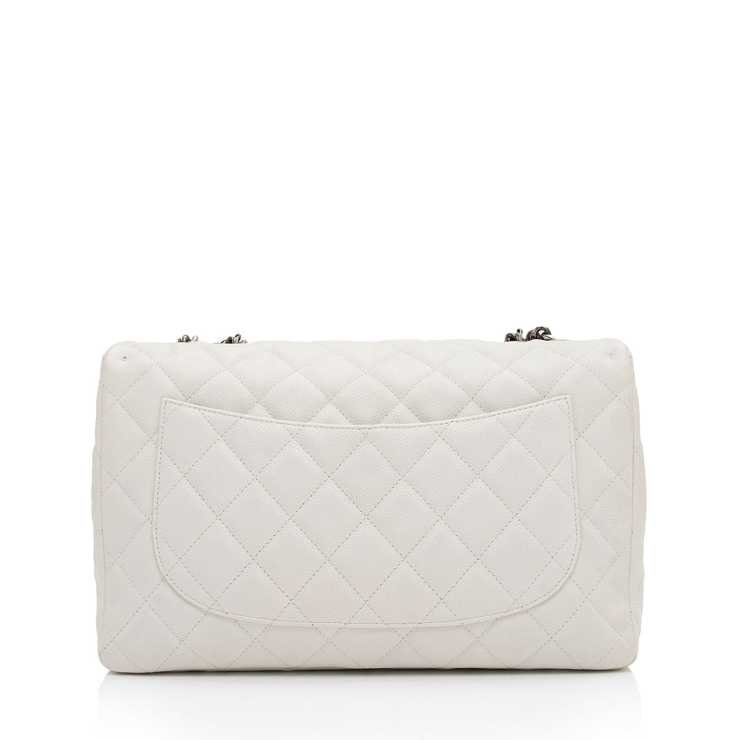 Chanel Caviar Leather Bijoux Chain Jumbo Single Flap Bag