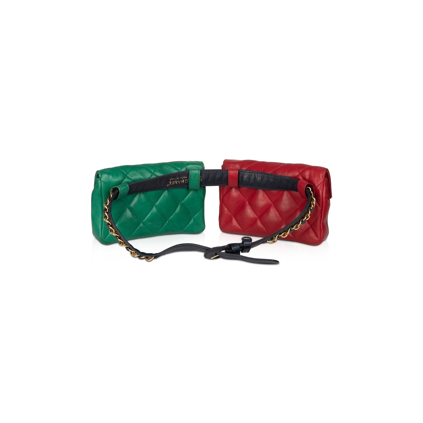 Chanel Quilted Leather Double CC Flap Belt Bag