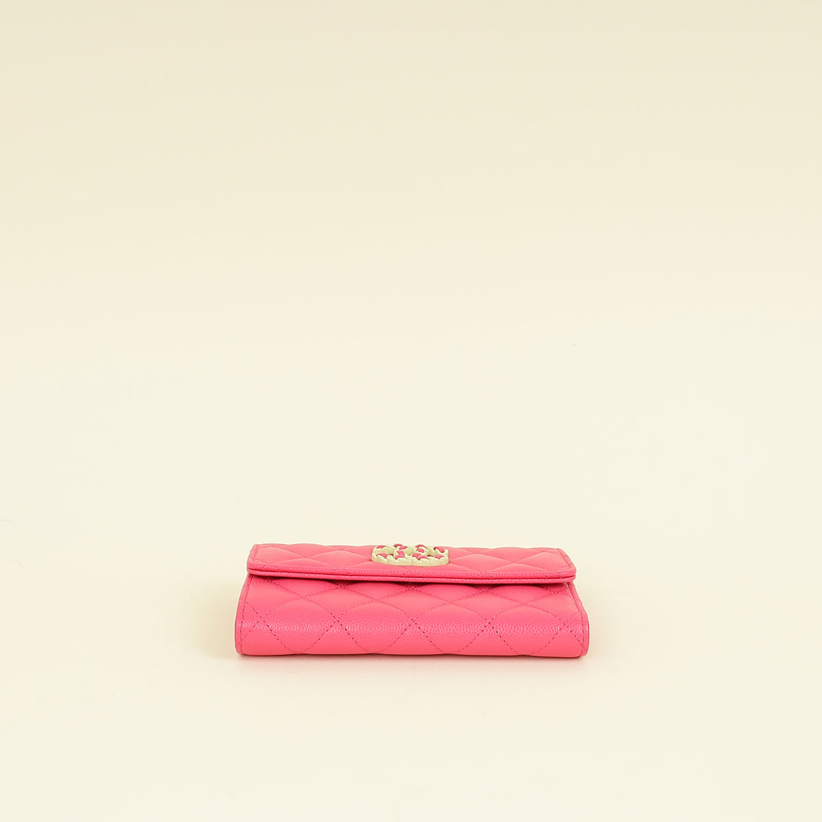 Chanel Dark Pink CC 19 Flap Card Holder Wallet