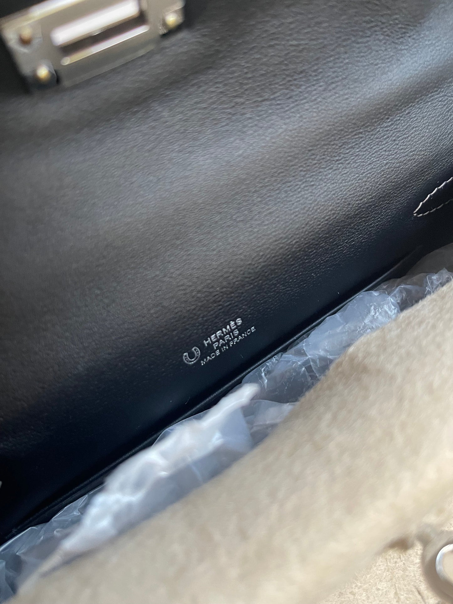 BNIB Hermes Kelly Pochette HSS Gris Asphalt/Black PHW W Complete Rec