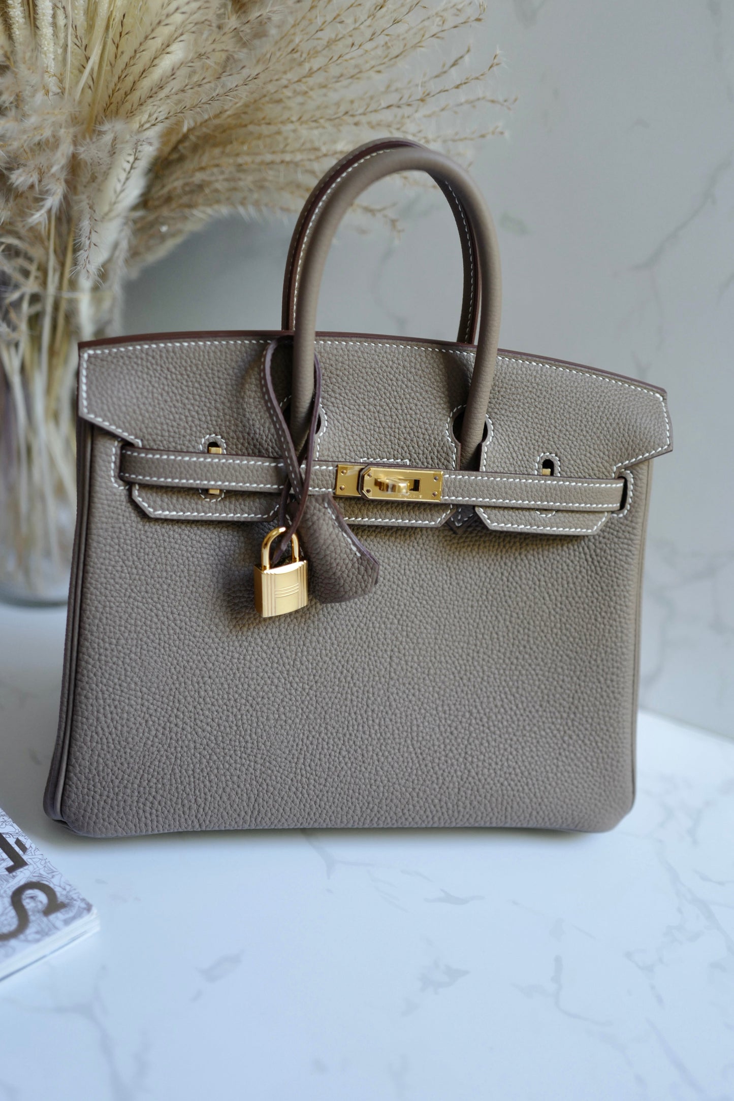 BNIB Hermes Birkin 25 Etoupe Togo Gold Hardware B 2023 With Receipt