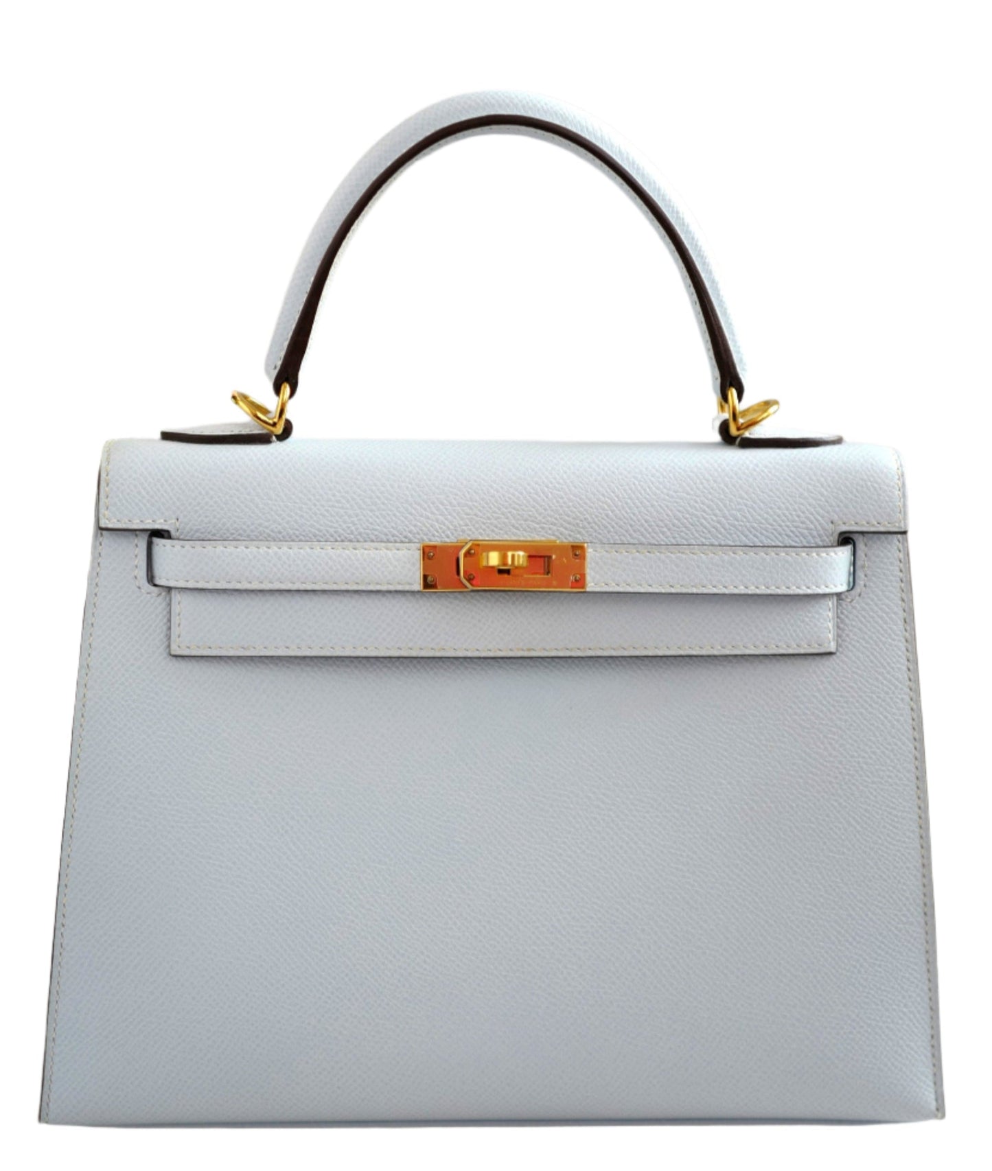 BNIB Hermès Kelly 25 Bleu Brume Epsom Sellier with Gold Hardware