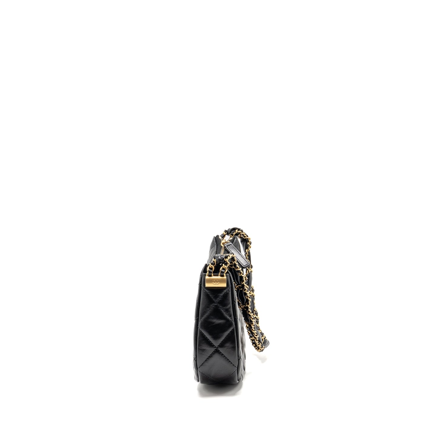 Chanel 23K 19 Hobo Shoulder Bag Calfskin Black GHW (Microchip)