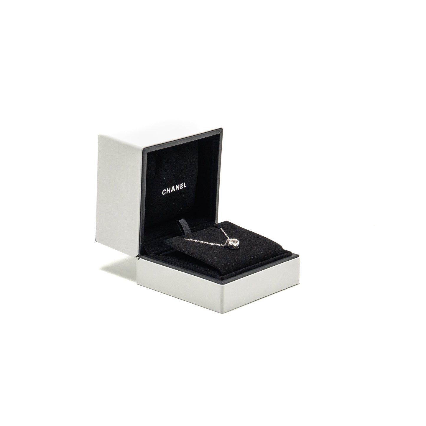 Chanel Coco Crush Necklace Quilted Motif White Gold