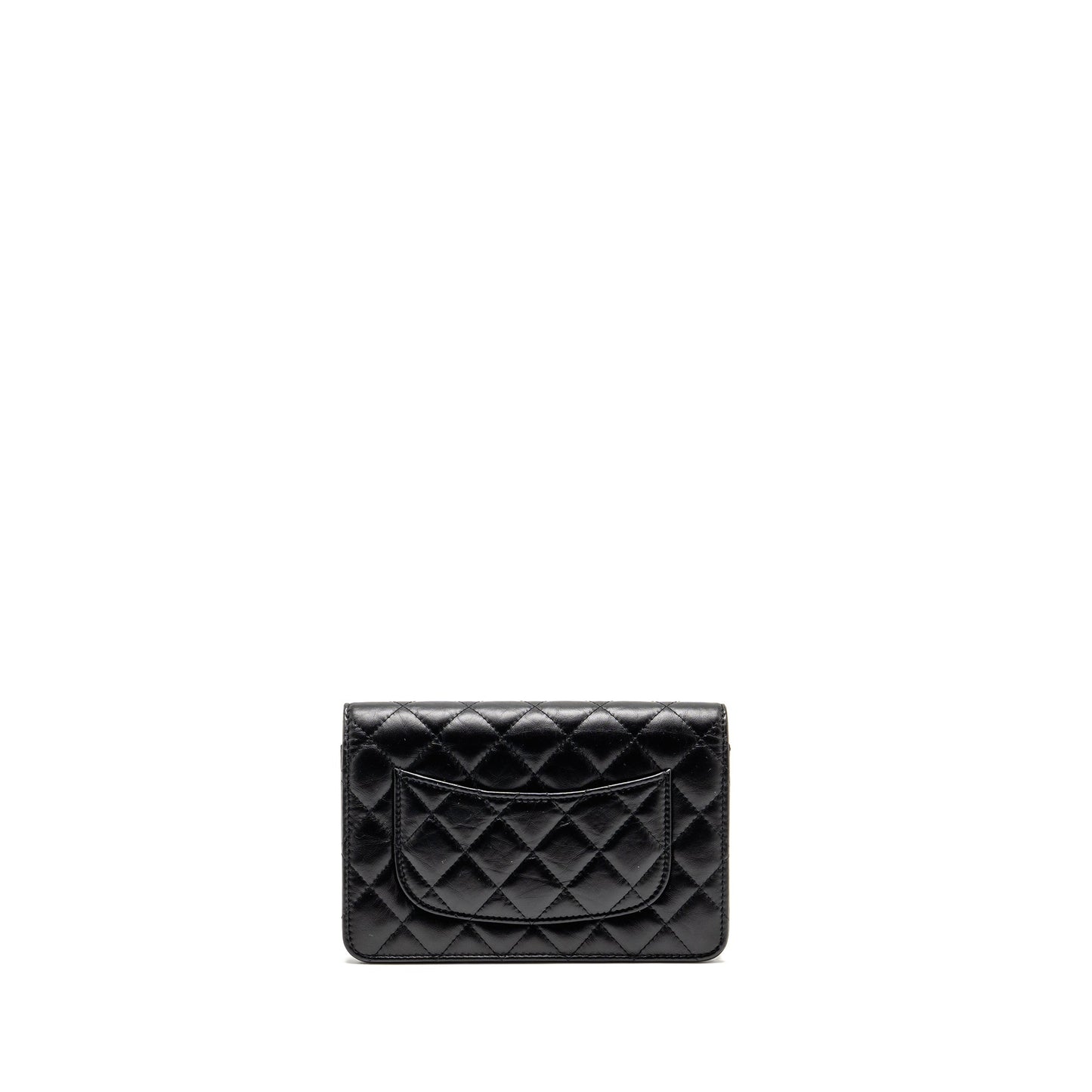 Chanel 2.55 Reissue WALLET on Chain Aged Calfskin Black GHW (Microchip)