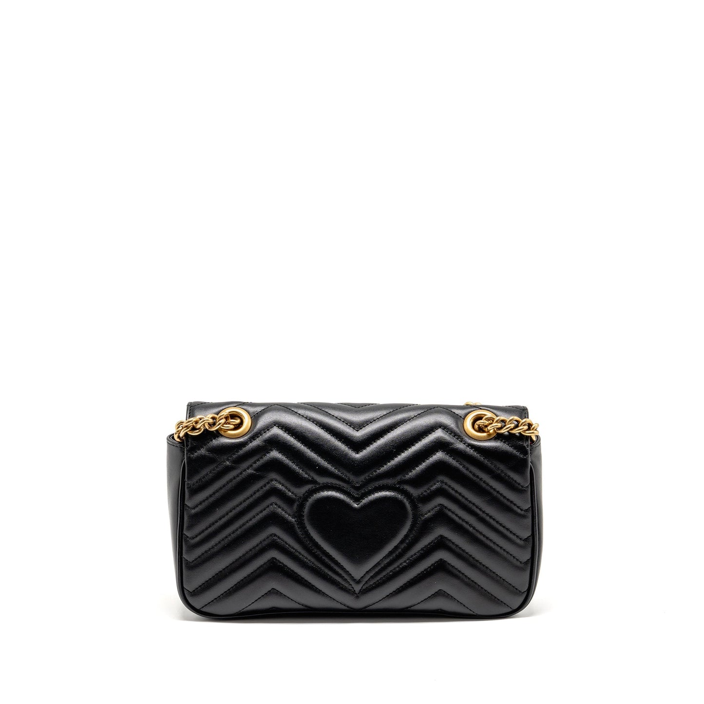 Gucci Small GG Marmont Shoulder Bag Calfskin Black GHW