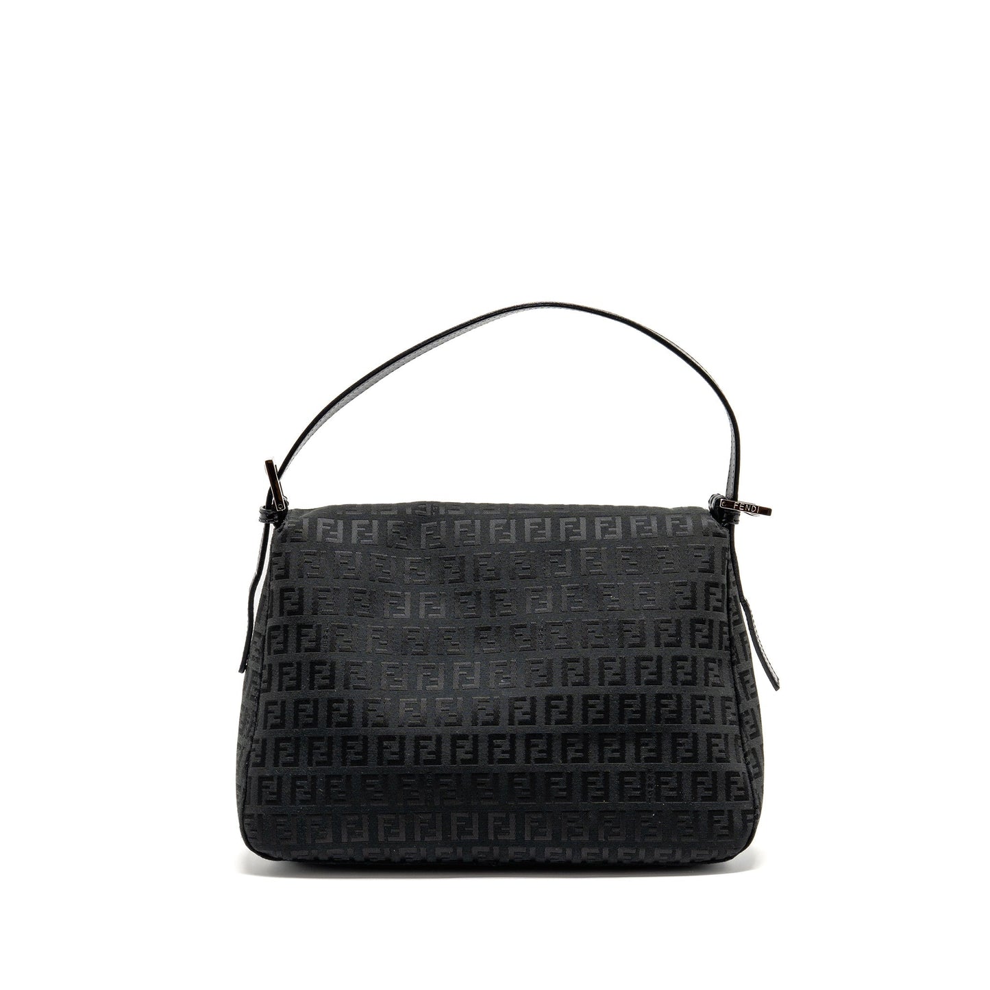 Fendi Zucca Mamma Baguette Bag FF Logo Canvas Black SHW