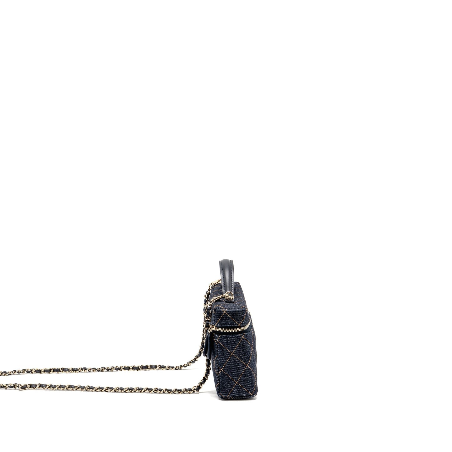 Chanel 26p top handle vanity denim dark blue LGHW (microchip)