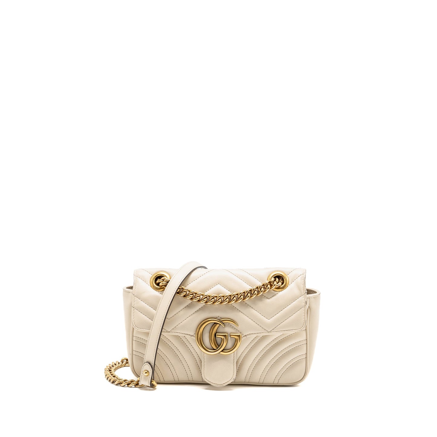Gucci Mini Marmont bag calfskin white GHW