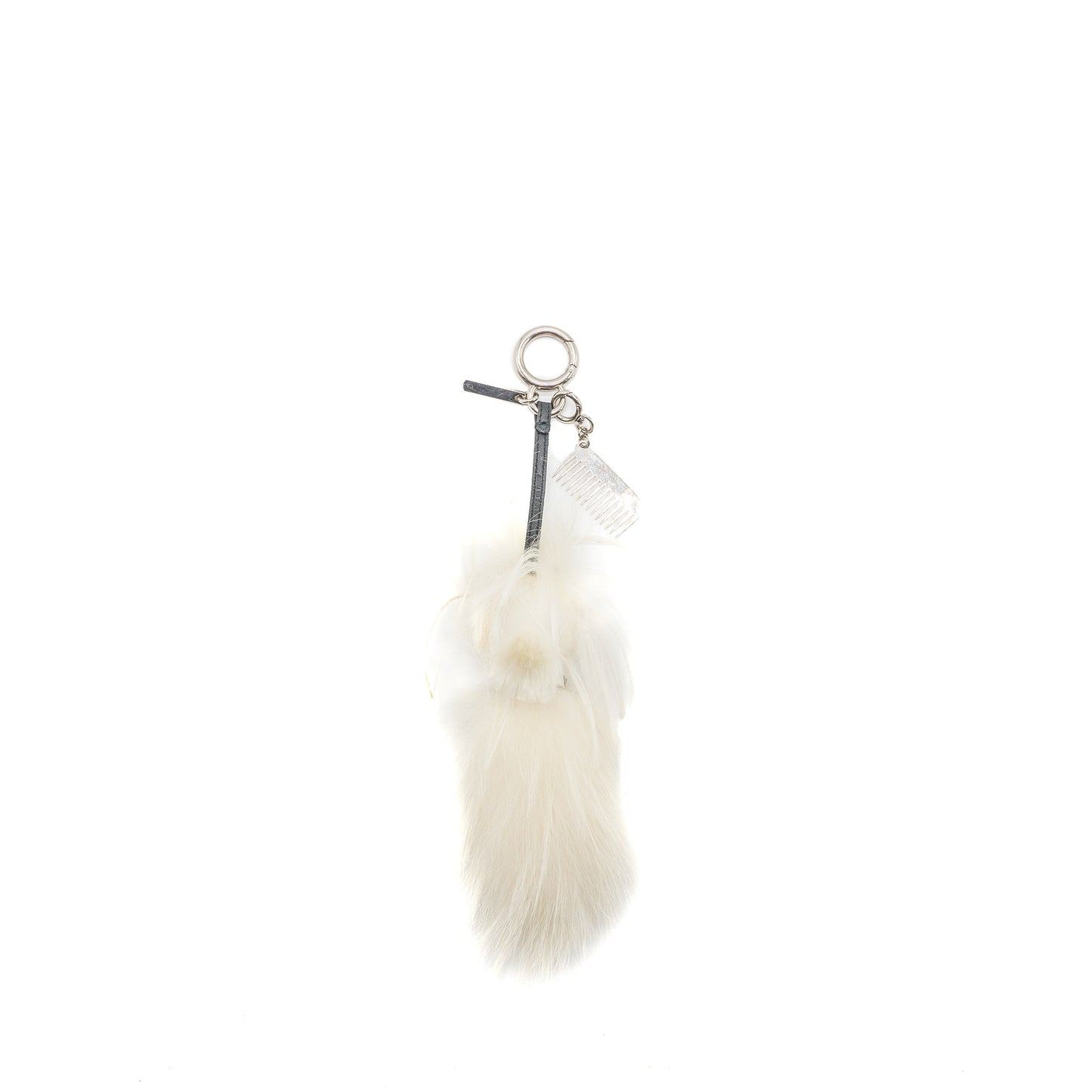 Fendi Karl Lagerfeld Keyring Charm Black/ White Fur SHW