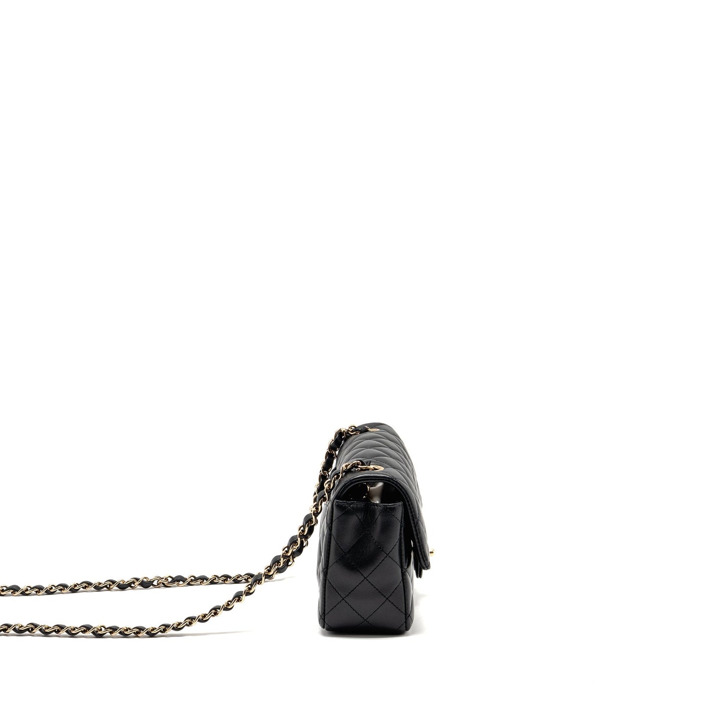 Chanel Mini Rectangular Flap Bag Lambskin Black LGHW