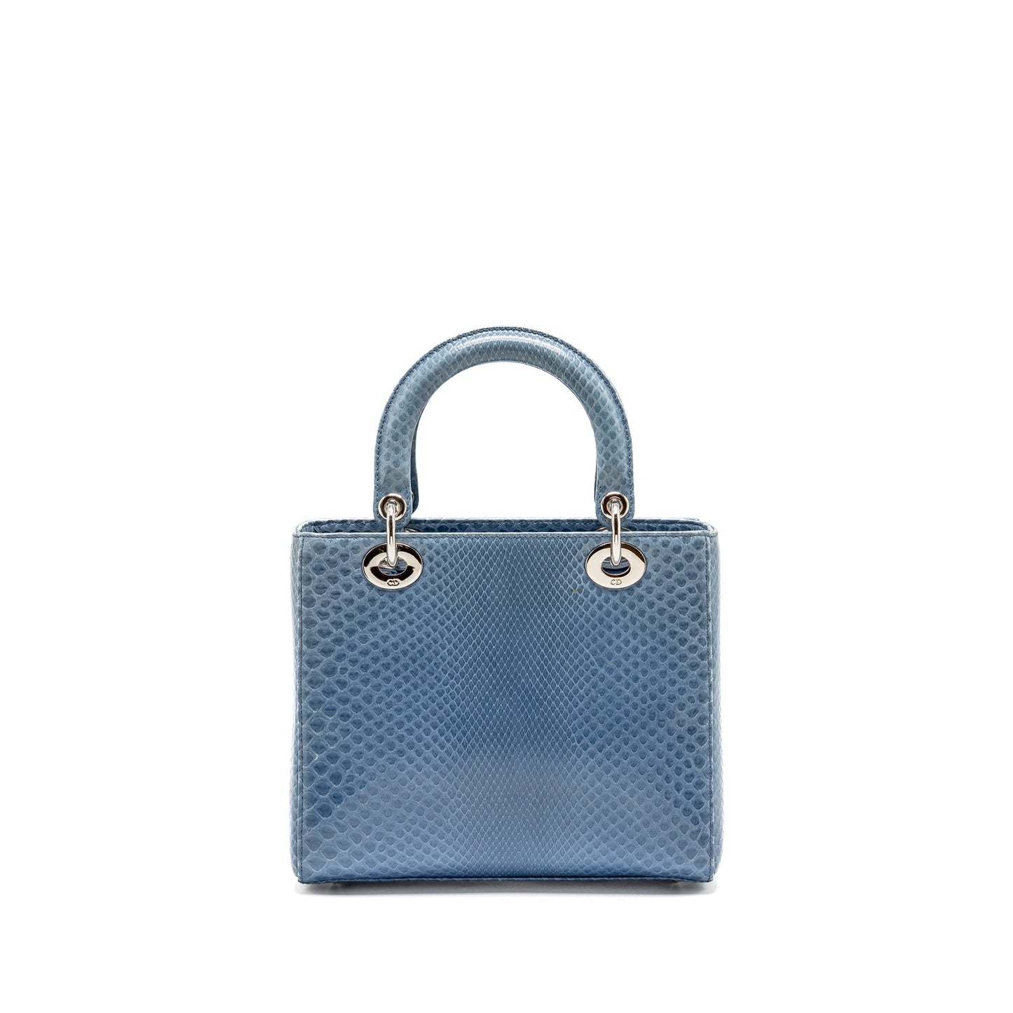 Dior Medium Lady Dior Python Blue SHW