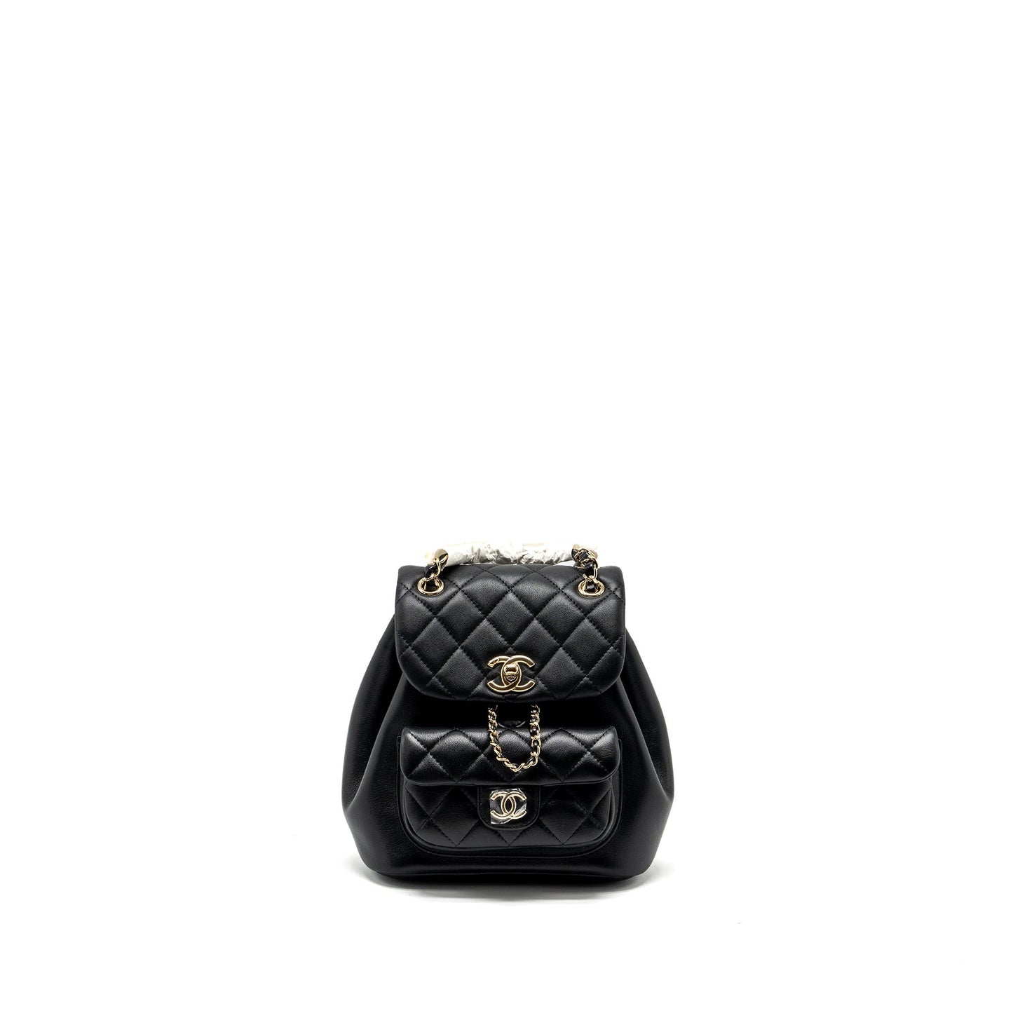 Chanel 24P Mini Duma Backpack Calfskin Black LGHW (Microchip)