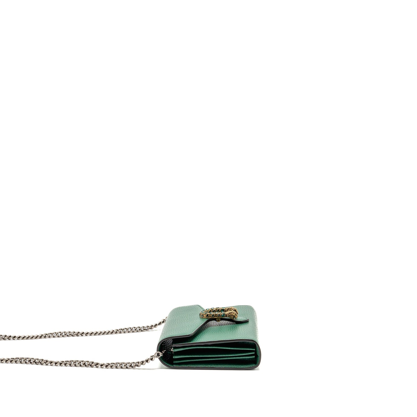 Gucci Mini Dionysus Wallet On Chain Calfskin Green Multicolour Hardware