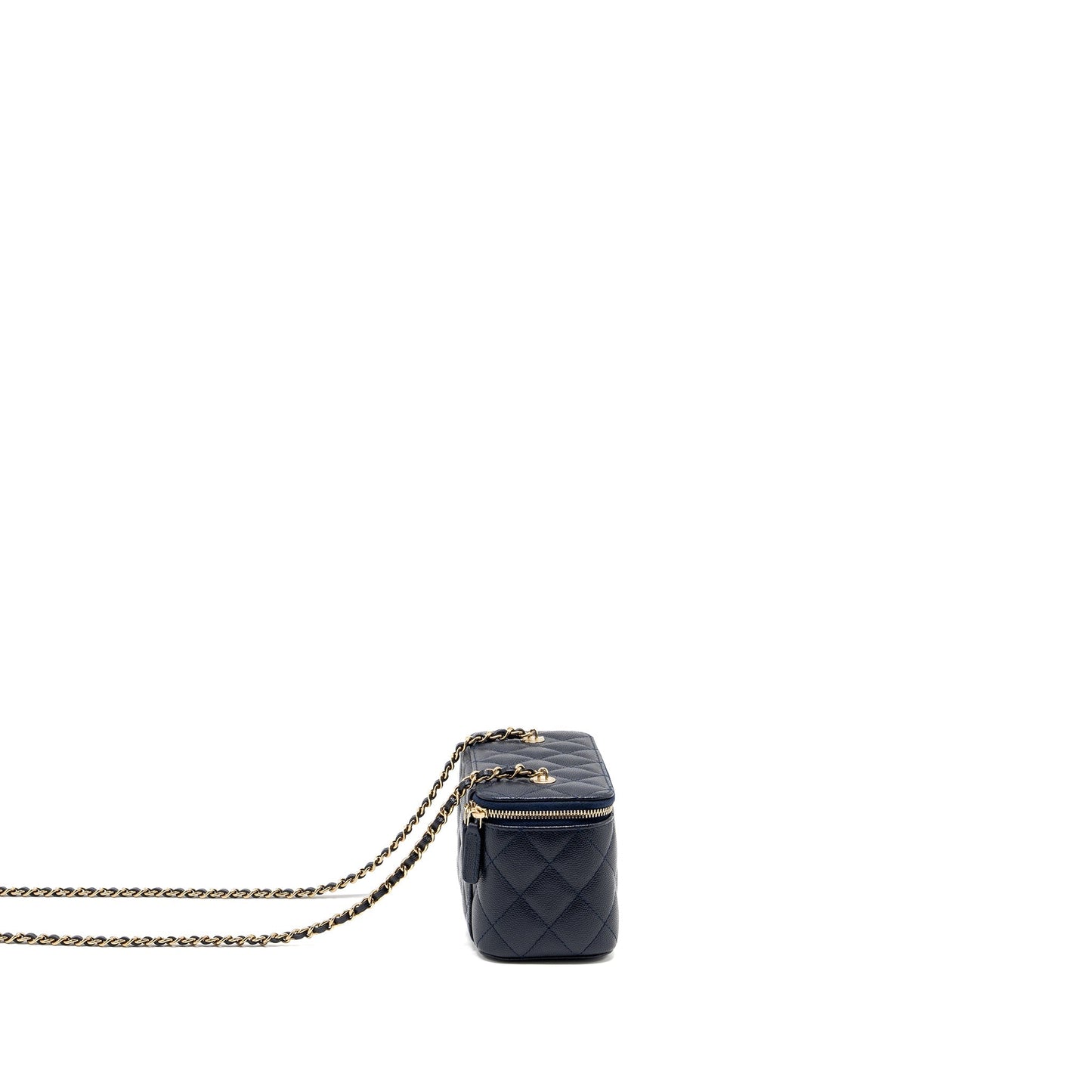Chanel 23c long vanity case caviar navy LGHW (microchip)