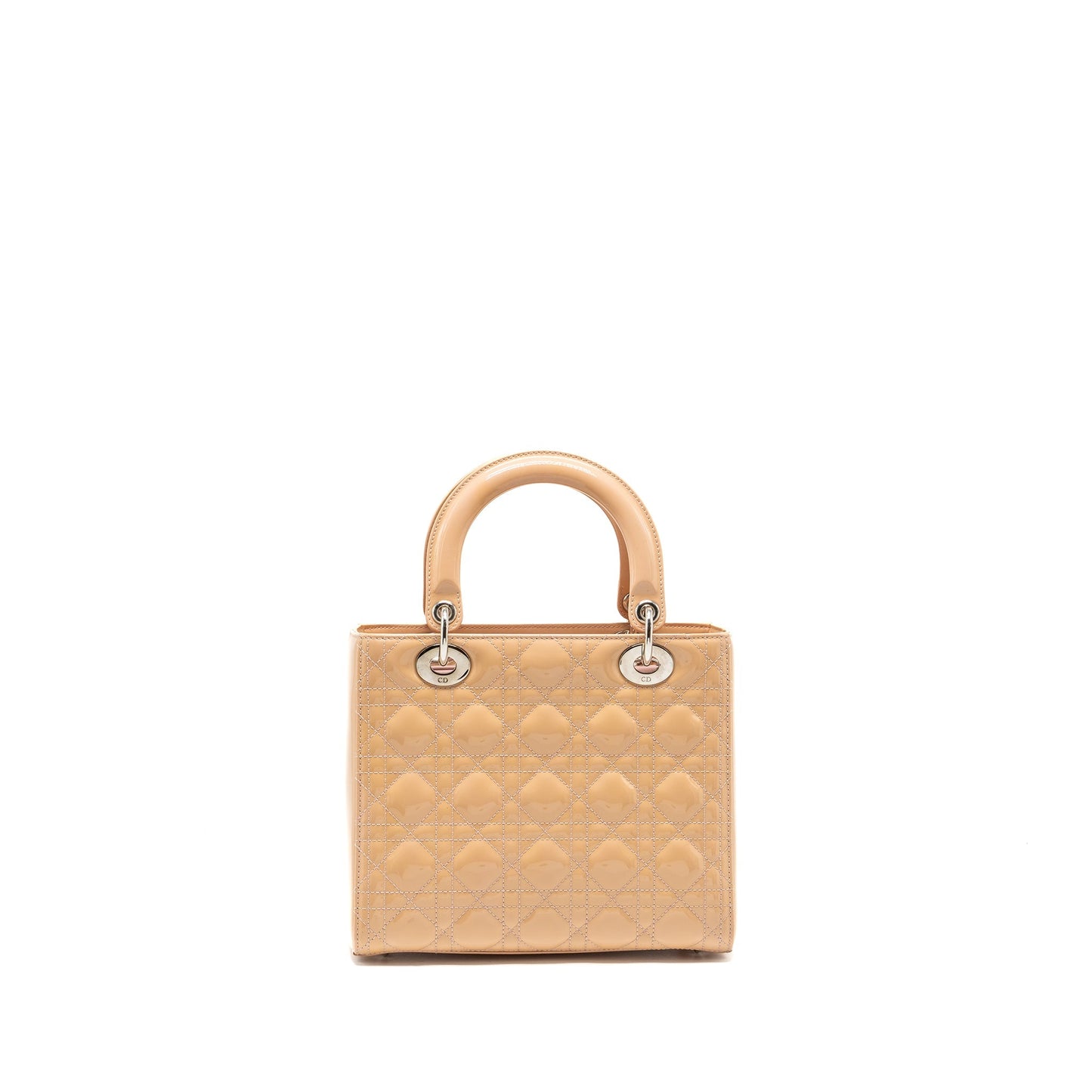 Dior Medium Lady Dior patent light pink SHW