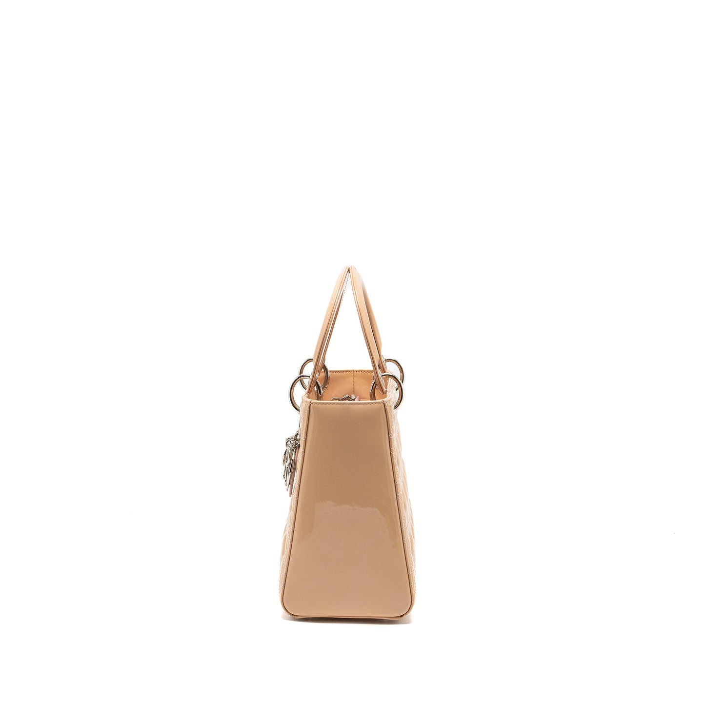Dior Medium Lady Dior patent light pink SHW