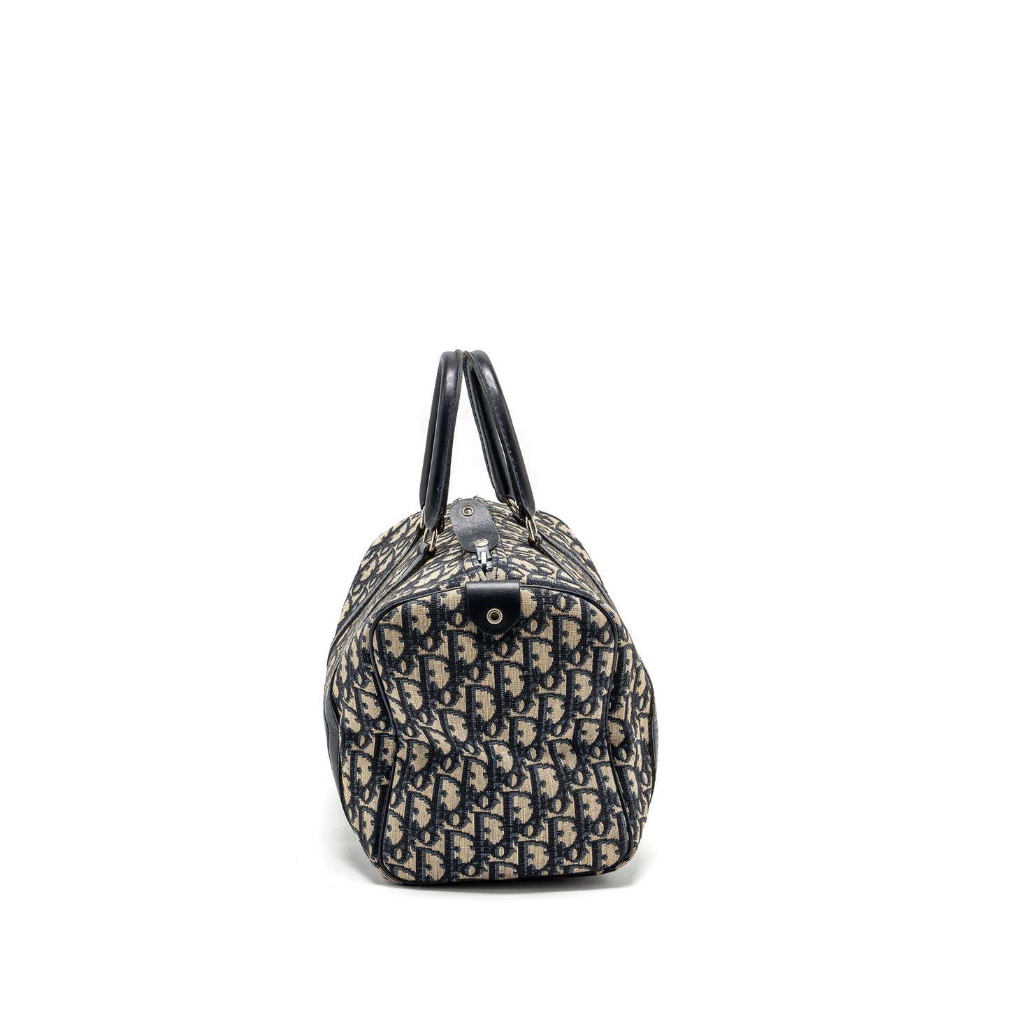 Dior vintage bowling bag blue oblique canvas SHW