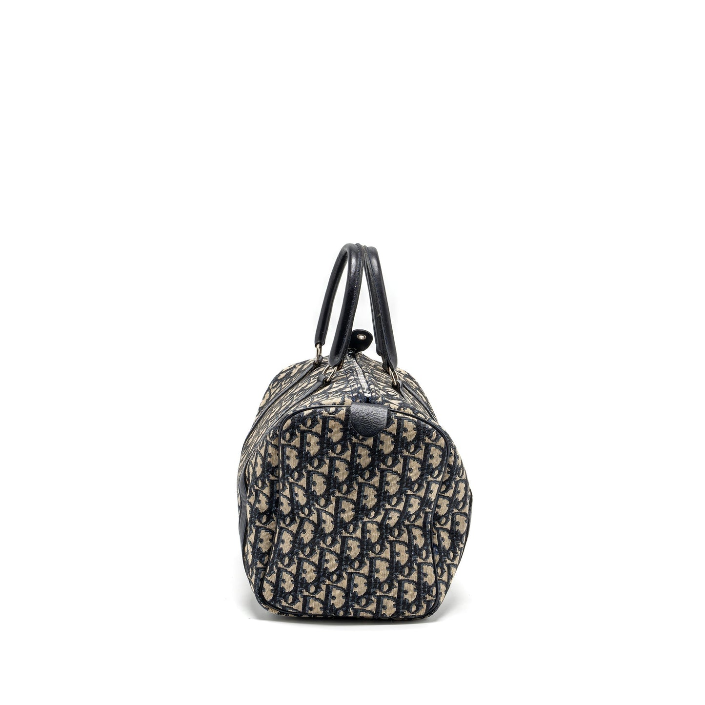 Dior vintage bowling bag blue oblique canvas SHW