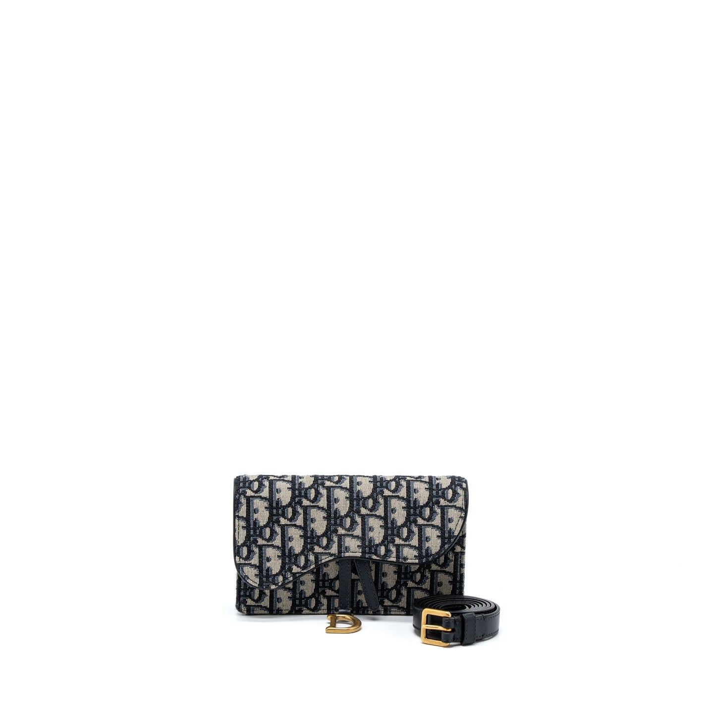 Dior Saddle Belt Pouch Blue Oblique Jacquard Canvas GHW