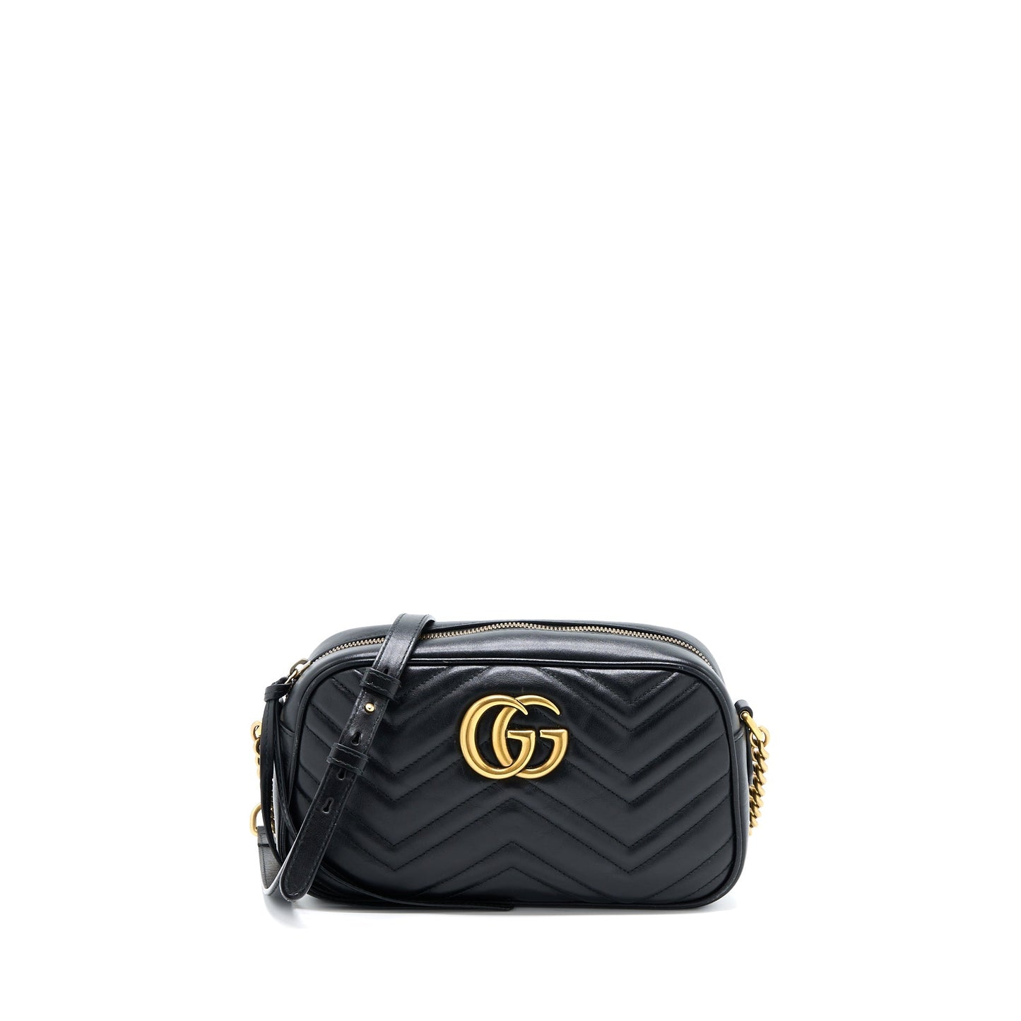 Gucci Small Marmont Matelasse Calfskin Black GHW