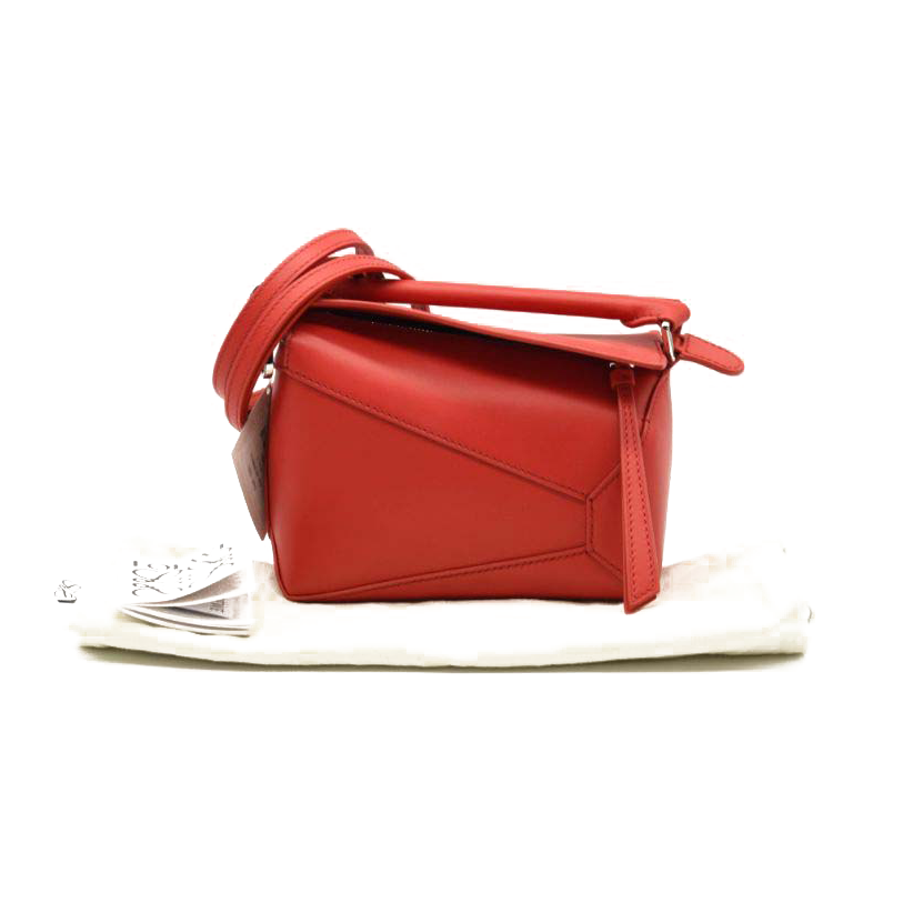 NEW Loewe Calfskin Mini Puzzle Bag Red