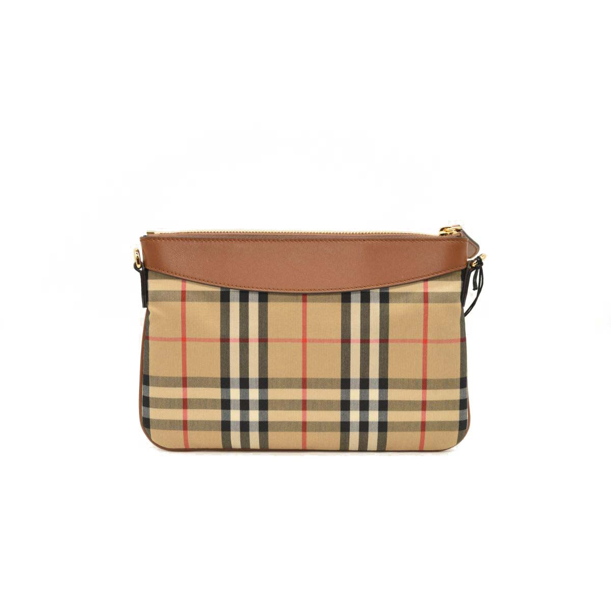 NEW Burberry Horseferry Check Leather Clutch Crossbody