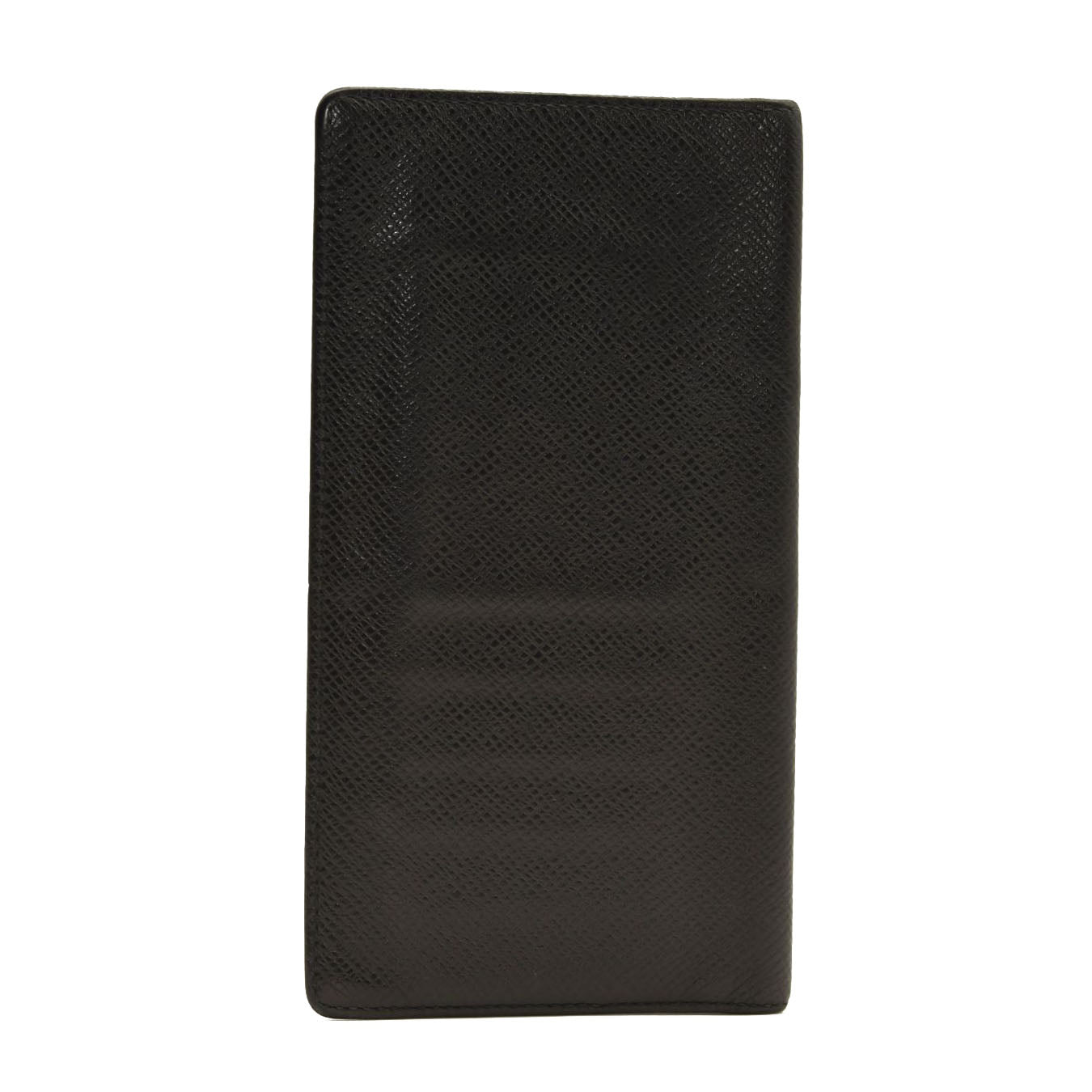 USED $720 LOUIS VUITTON Monogram Checkbook Wallet Black Taiga