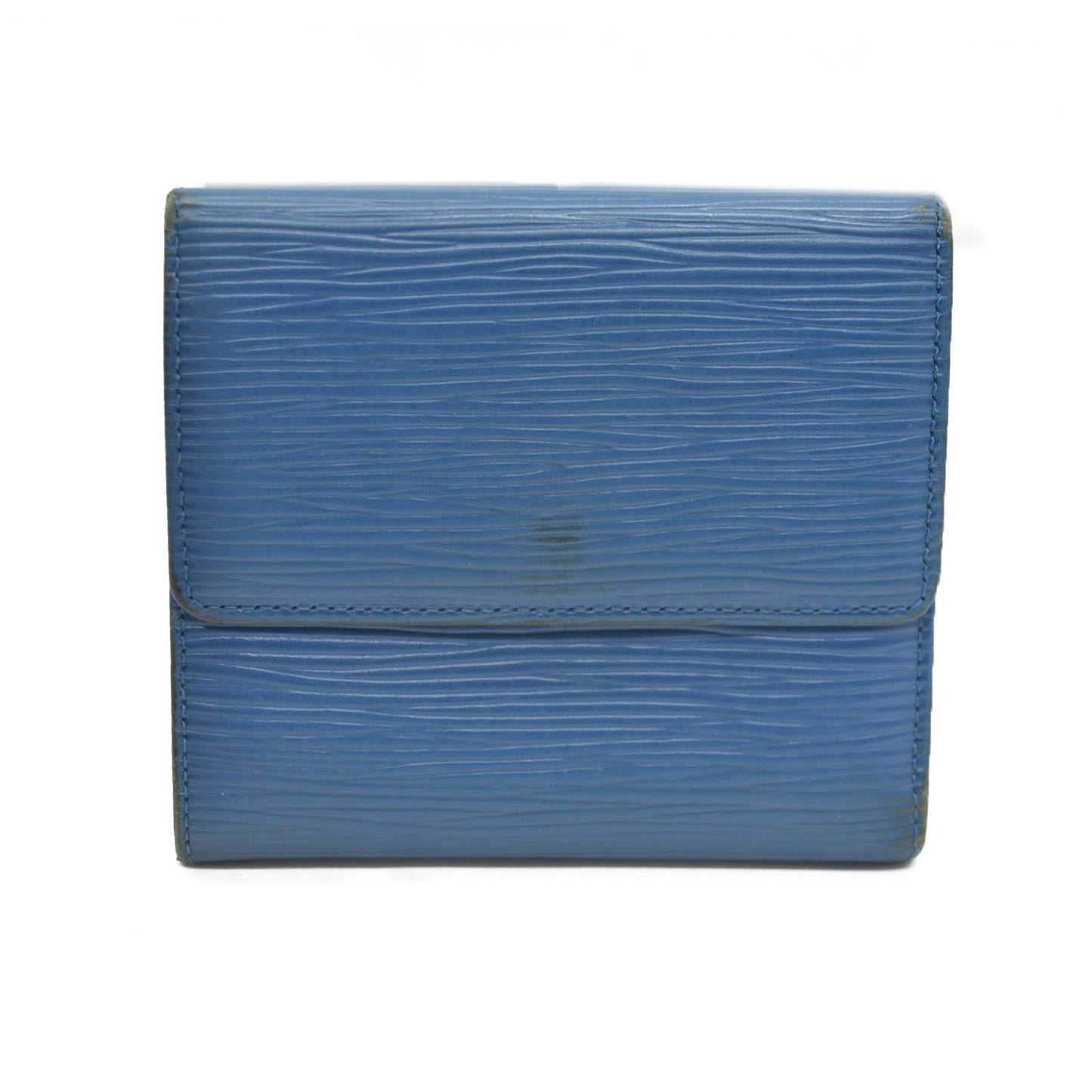 Louis Vuitton Epi Porte Feuille Elise Credit Leather Trifold Wallet Blue SP0938
