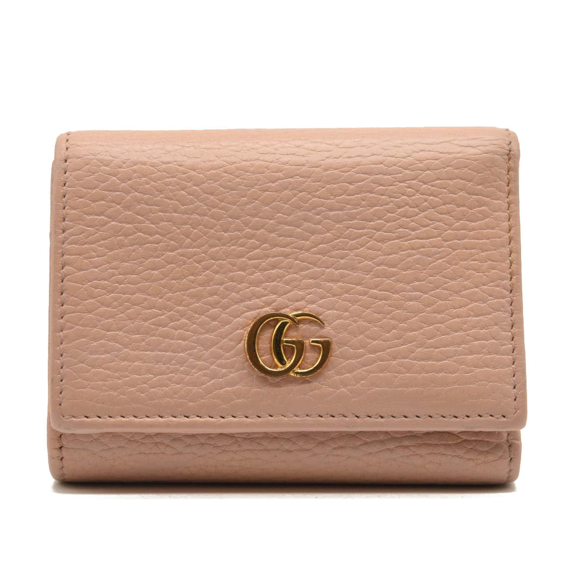 GUCCI Dollar Calfskin GG Marmont Wallet Perfect Pink