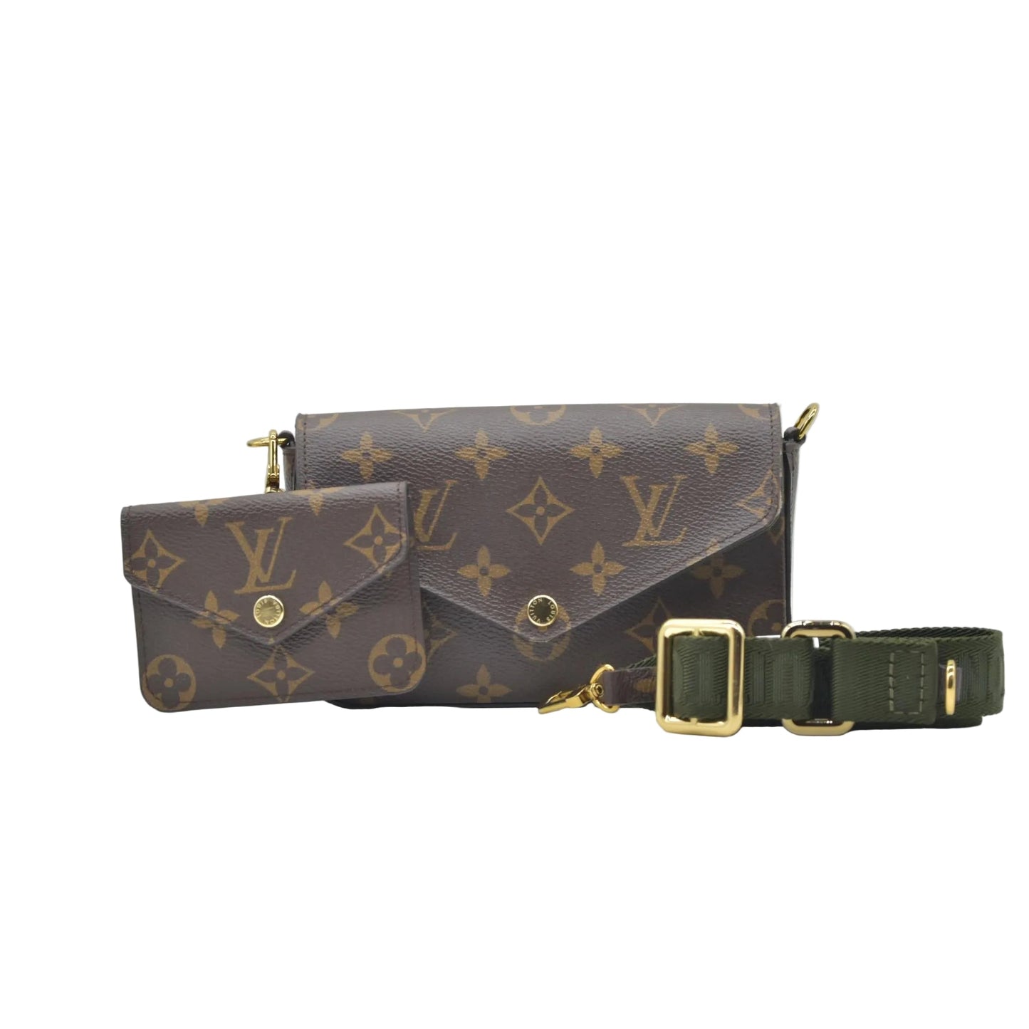 $1760 Louis Vuitton  Monogram Felicie Strap & Go Kaki