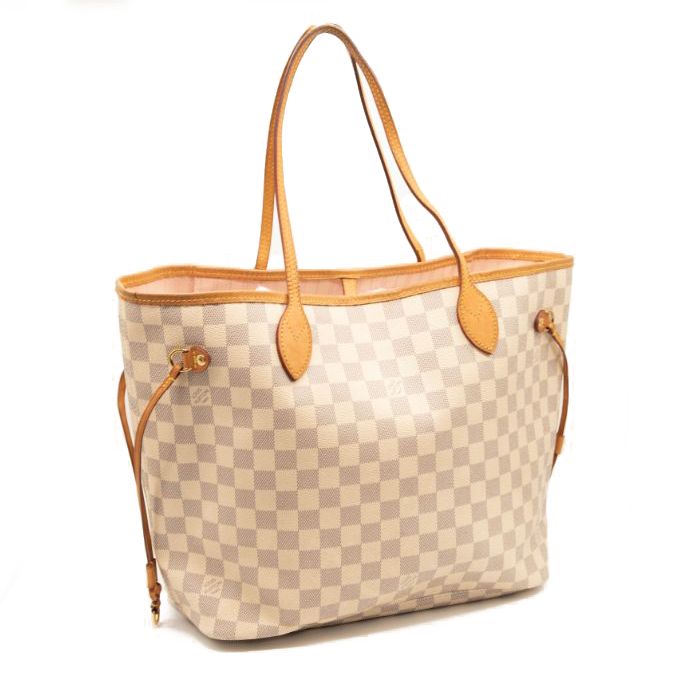 SR4136 USED Louis Vuitton Damier Azur Neo Neverfull MM Rose Ballerine