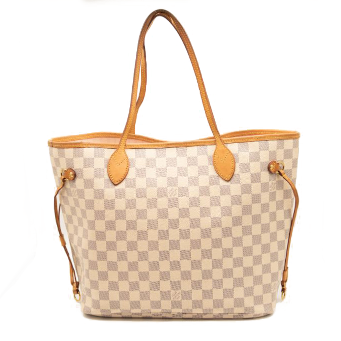 SR4136 USED Louis Vuitton Damier Azur Neo Neverfull MM Rose Ballerine