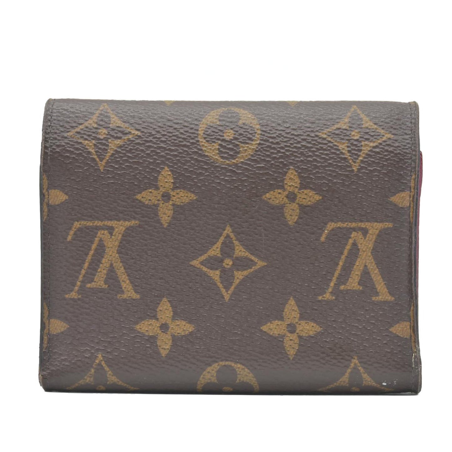 $605 2020 Louis Vuitton Monogram Victorine Trifold Wallet Fuchsia Interior FY0220