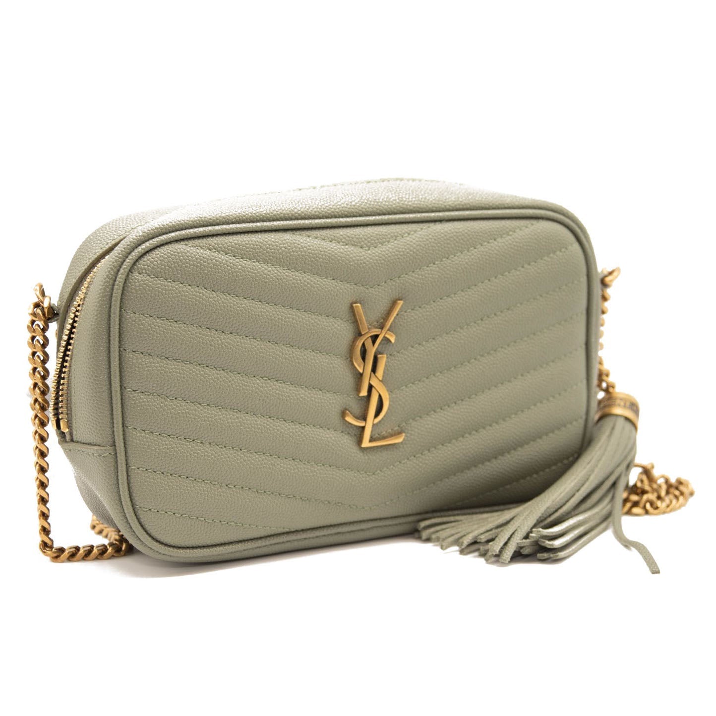 NEW Saint Laurent Mini Lou Camera Bag Light Sage YSL
