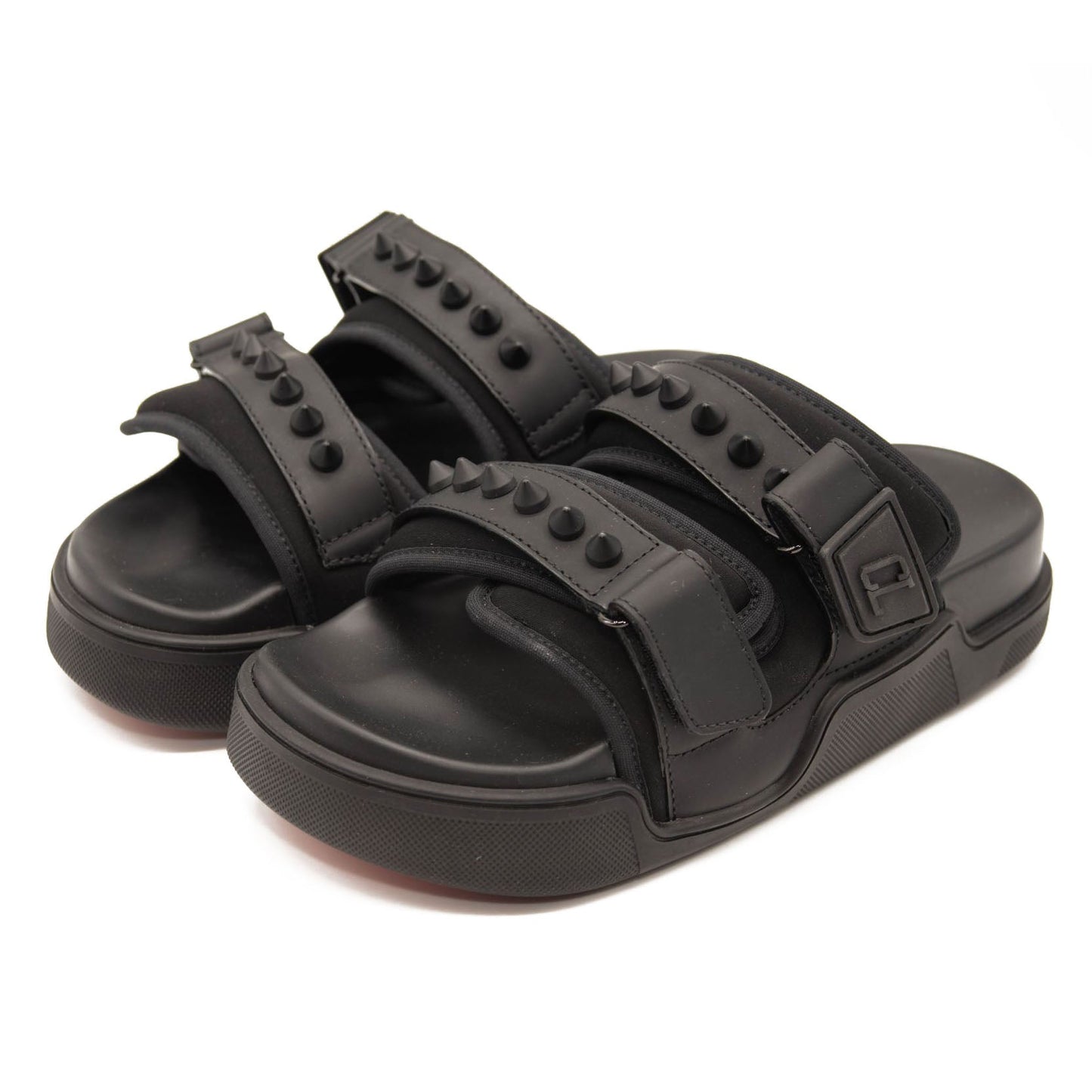 NEW $750 Christian Louboutin DADDY POOL DONNA Spiked Studded Flat Slide Sandal Shoes 36EU