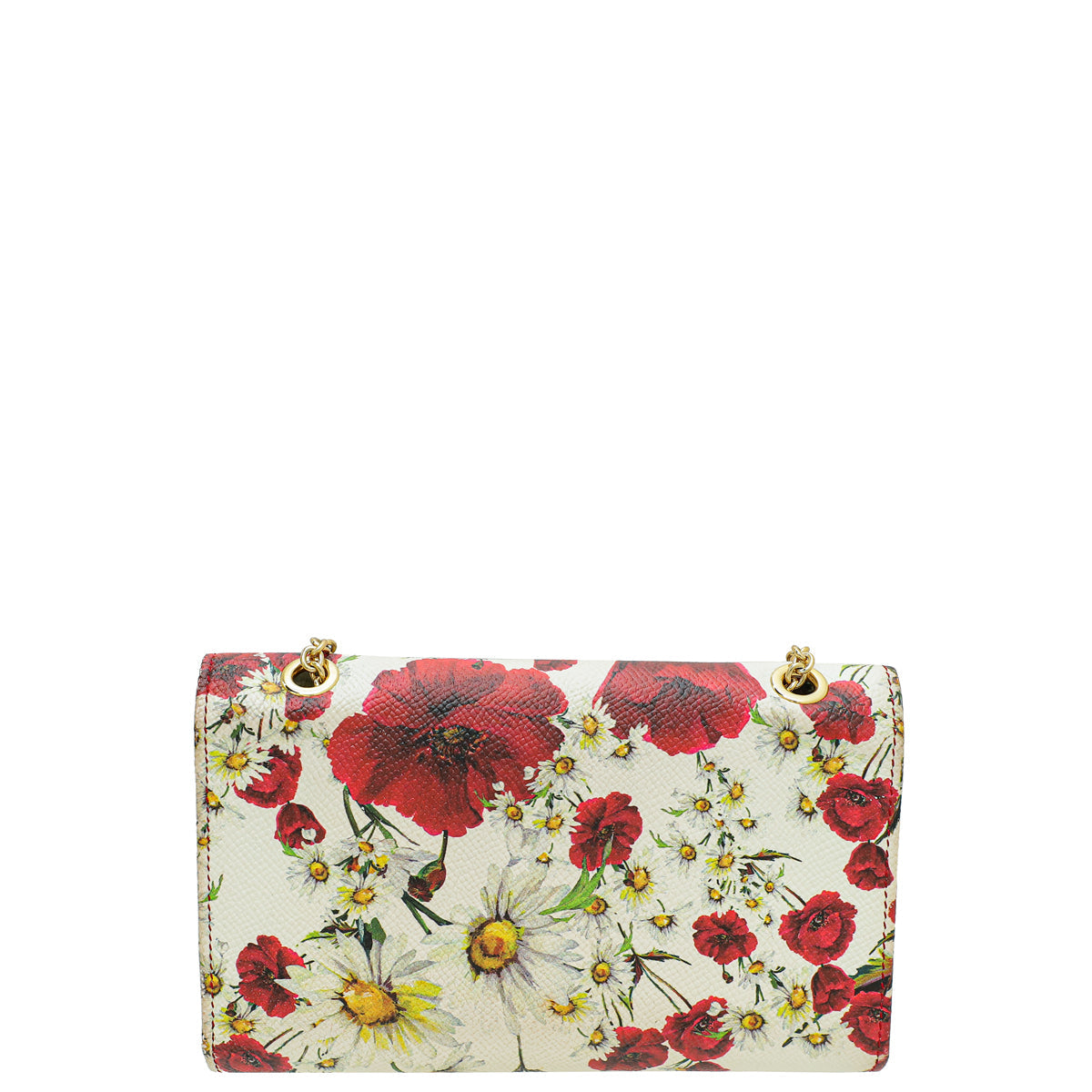 Dolce & Gabbana Mulitcolor Floral  Print Trifold Wallet on Chain
