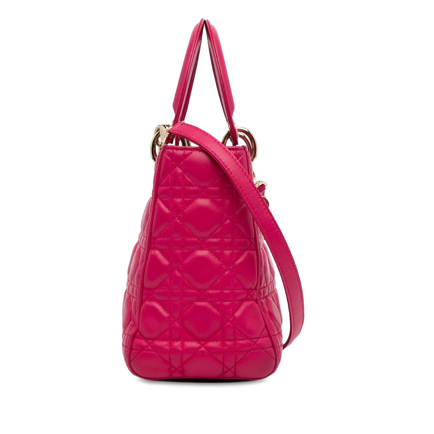 Dior Medium Lambskin Cannage Lady Dior (SHG-HLvJGy)
